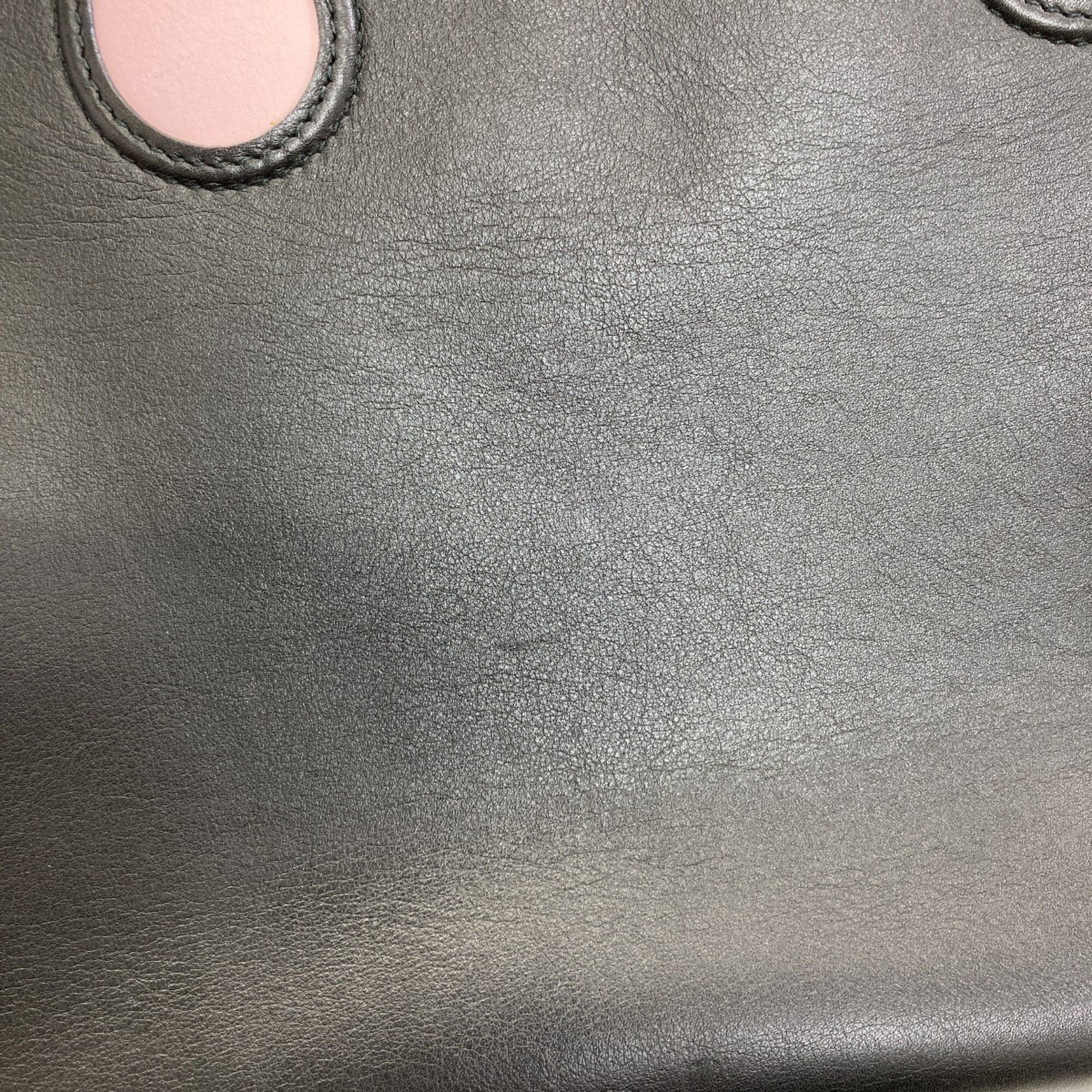 Christian Dior Black Pink Leather Tote Bag (Pre-Owned)