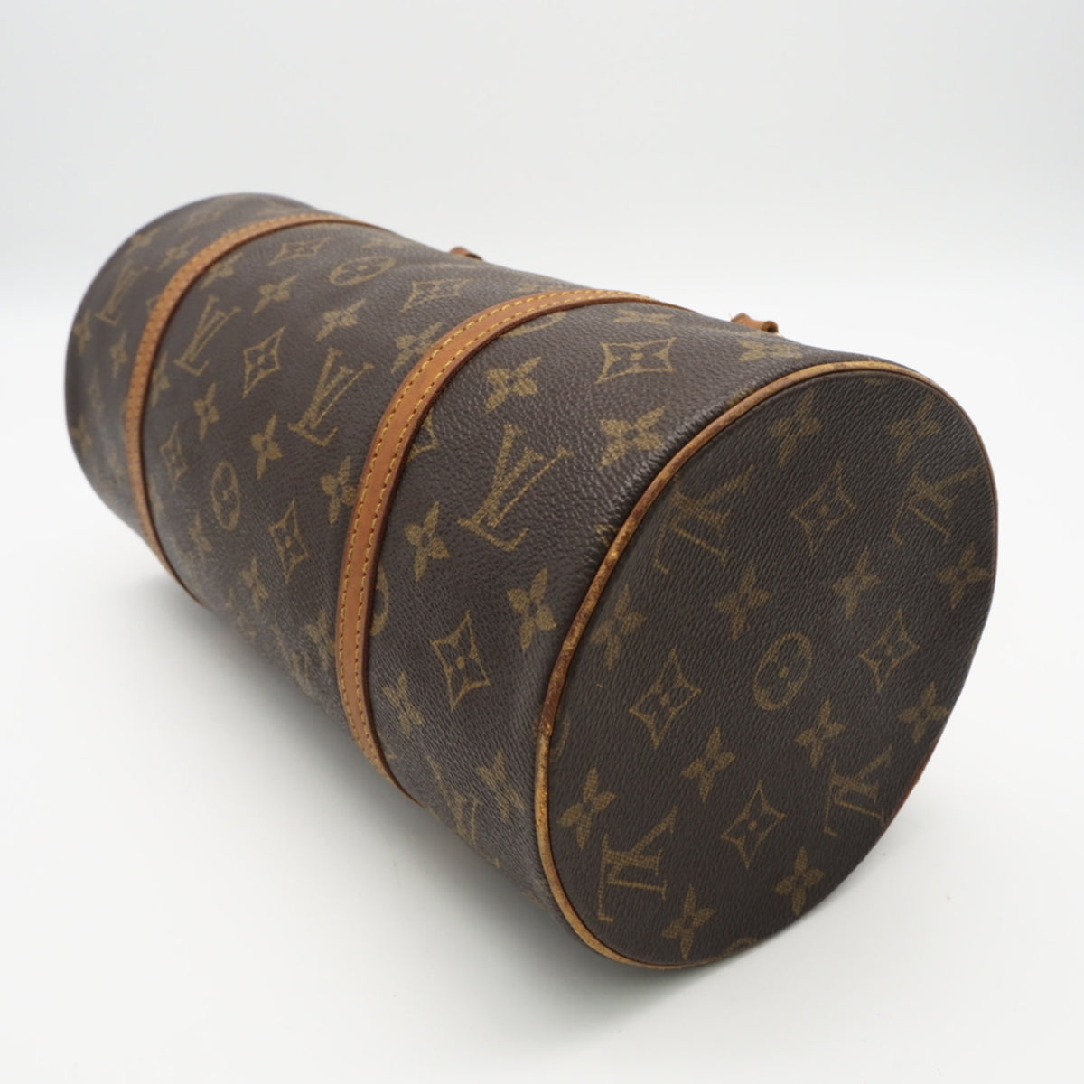 Louis Vuitton Beige Brown Coated Canvas Leather Handbag (Pre-Owned)