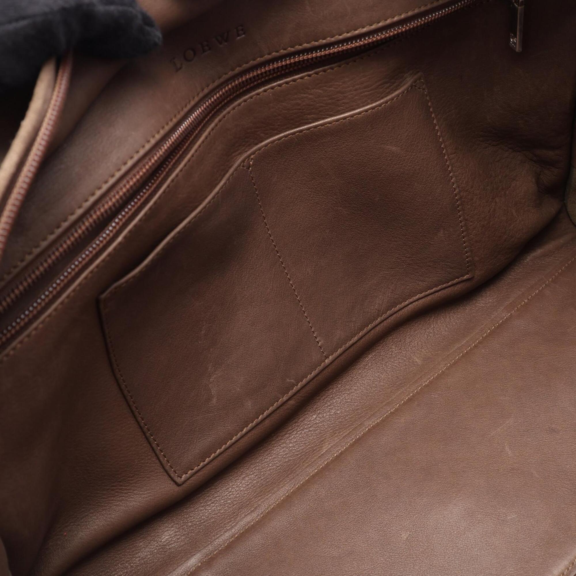 Loewe Brown Suede Leather Handbag (Pre-Owned)
