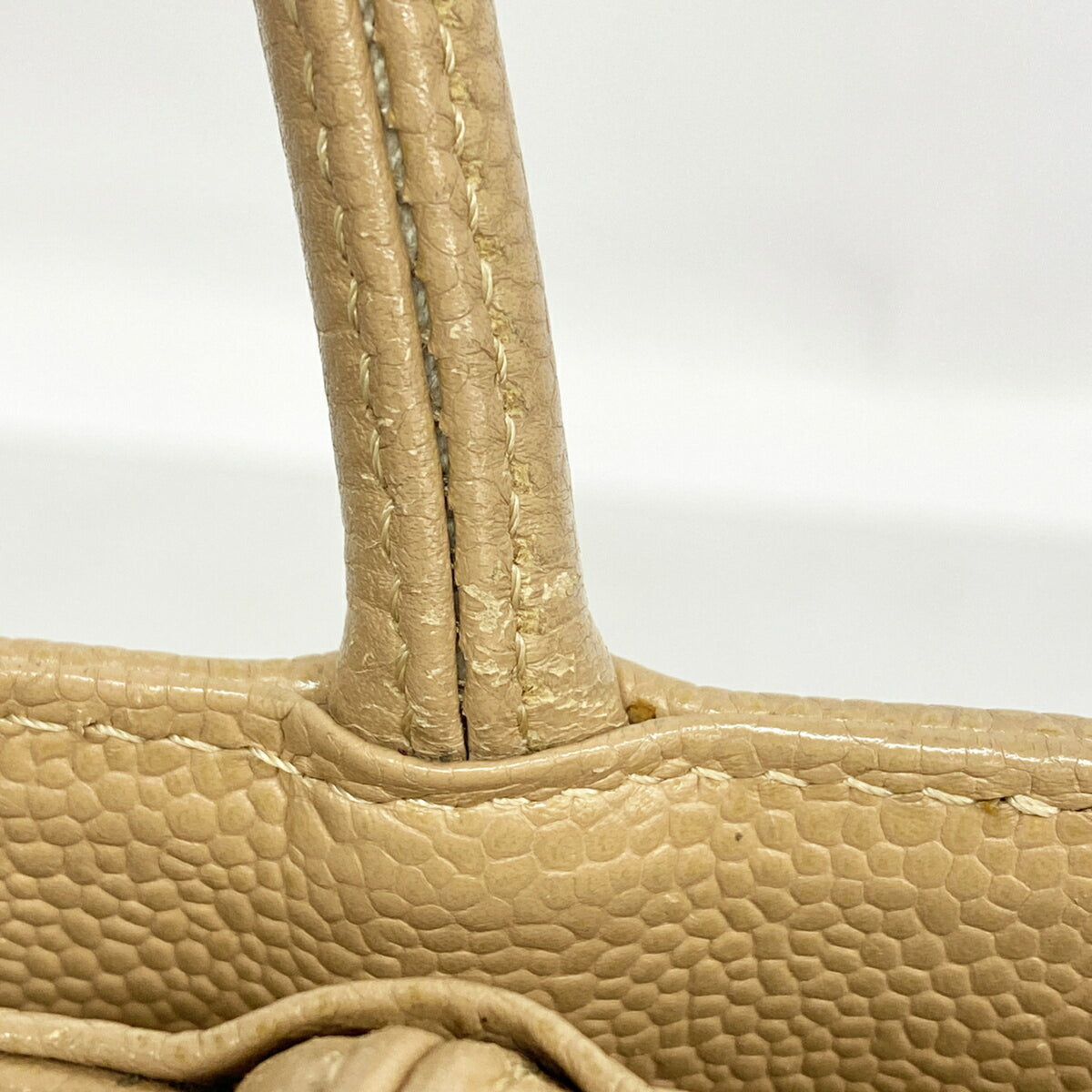 Chanel Beige Grained Calfskin Tote Bag (Pre-Owned)