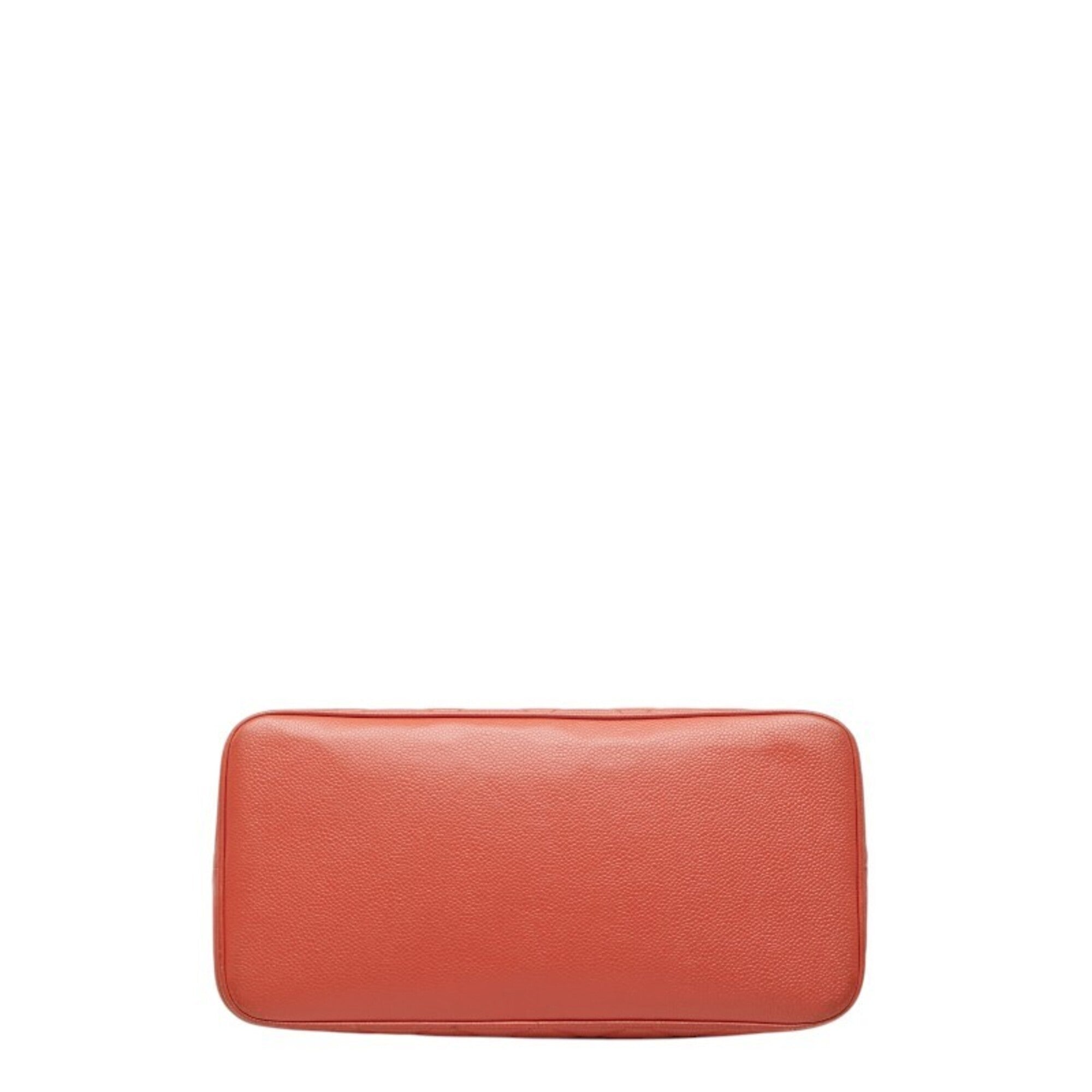 Chanel Matelasse Orange Grained Calfskin Handbag Tote Bag (Pre-Owned)
