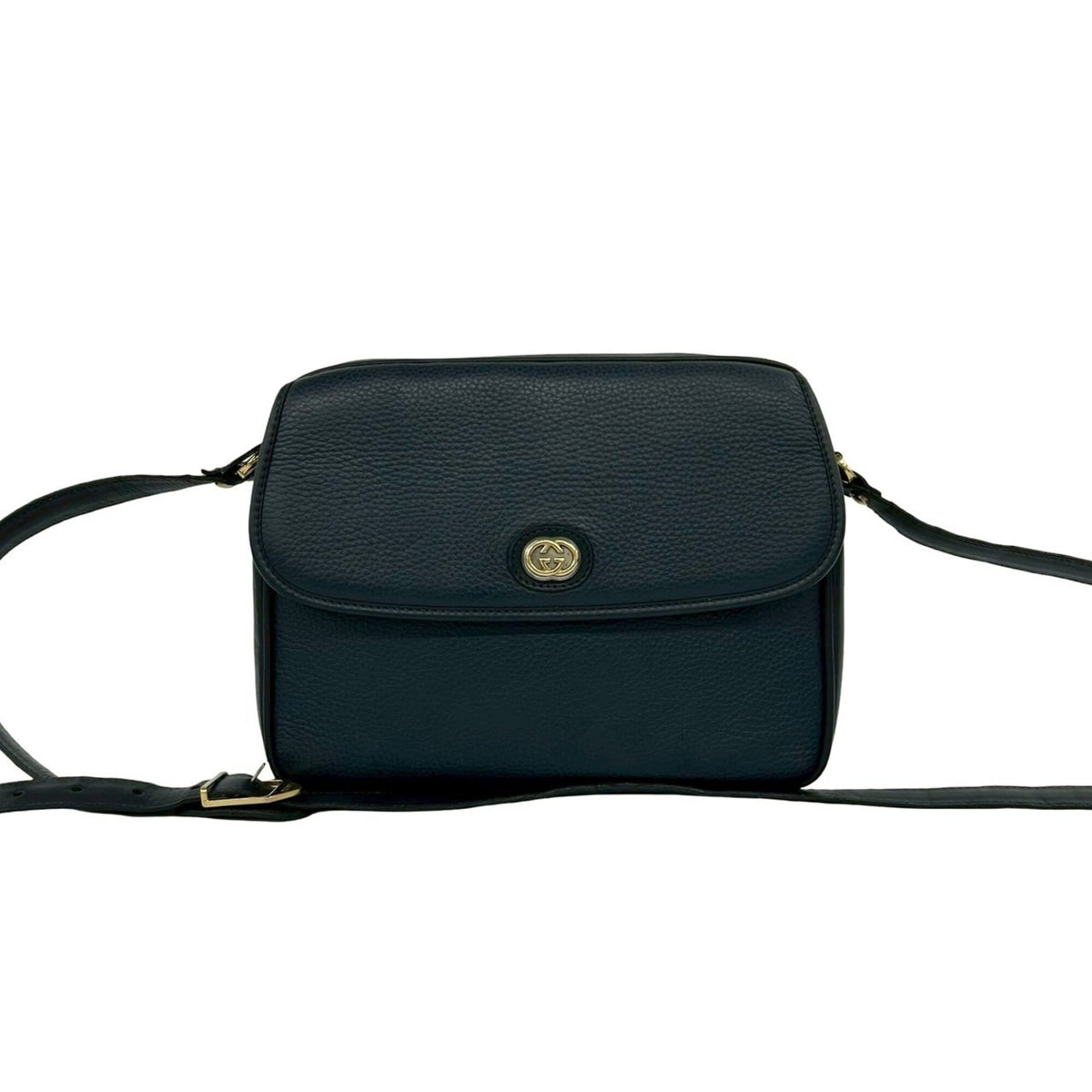 Gucci Navy Leather Pochette Shoulder Bag (Pre-Owned)