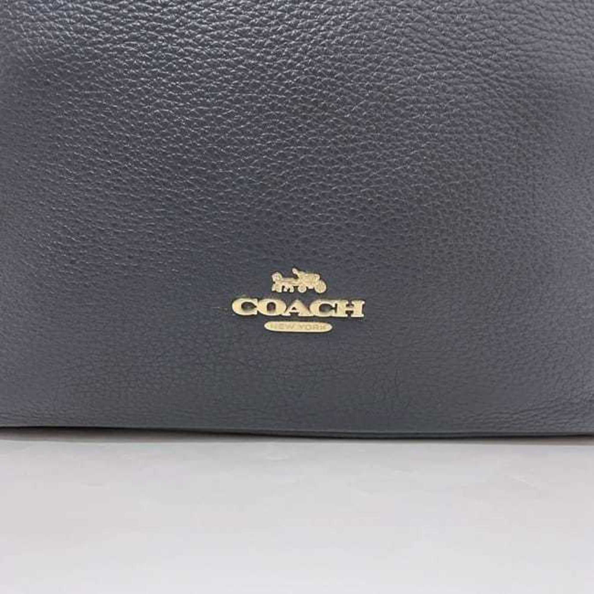 Coach Navy Leather Shoulder Bag (Pre-Owned)