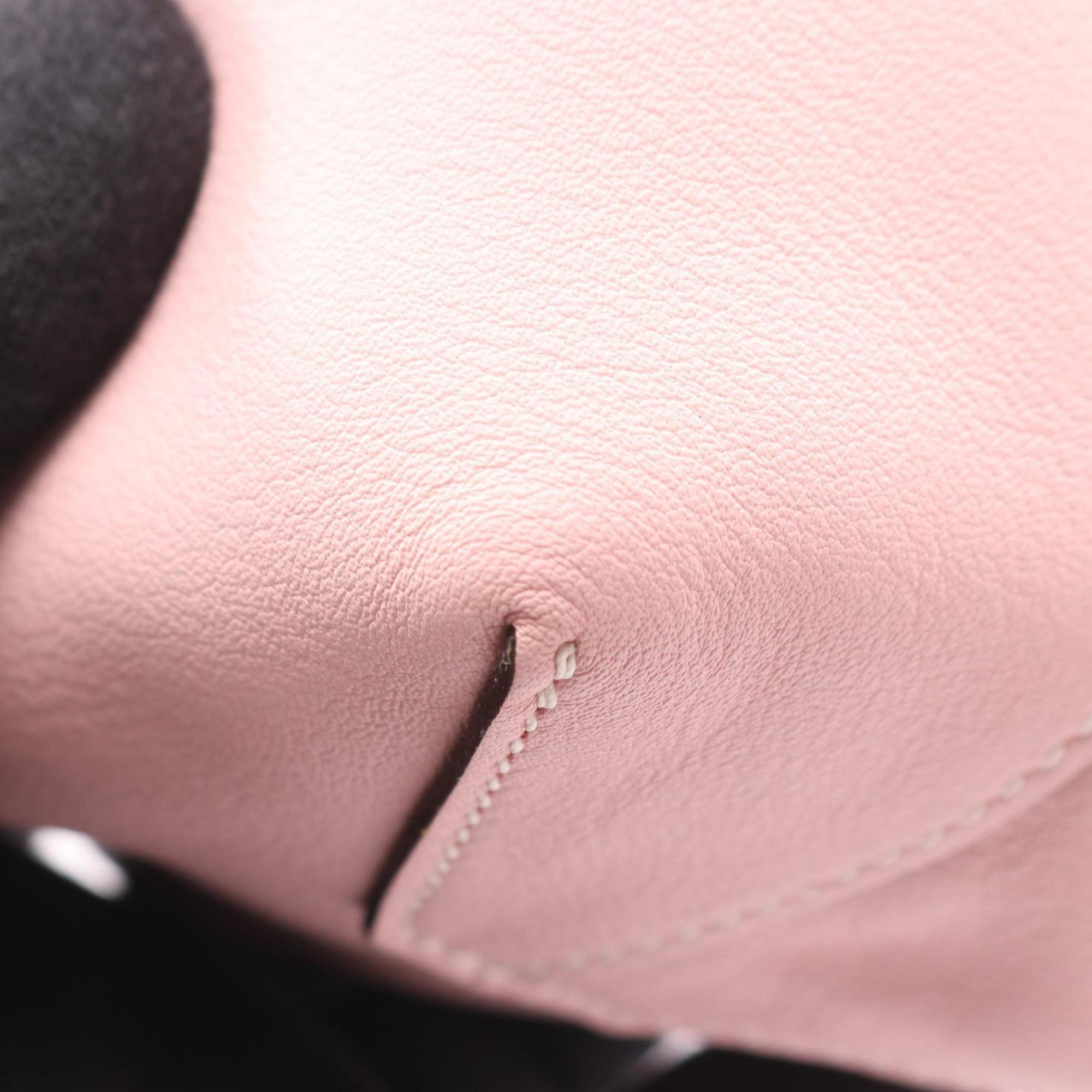 Hermes Black Ebene Pink Leather Tote Bag (Pre-Owned)