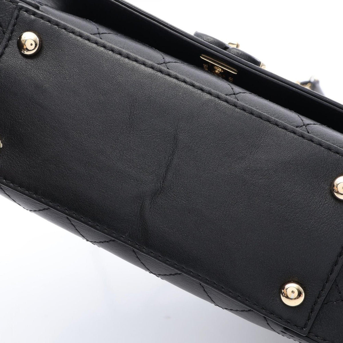 Chanel Black Leather Handbag Shoulder Bag (Pre-Owned)