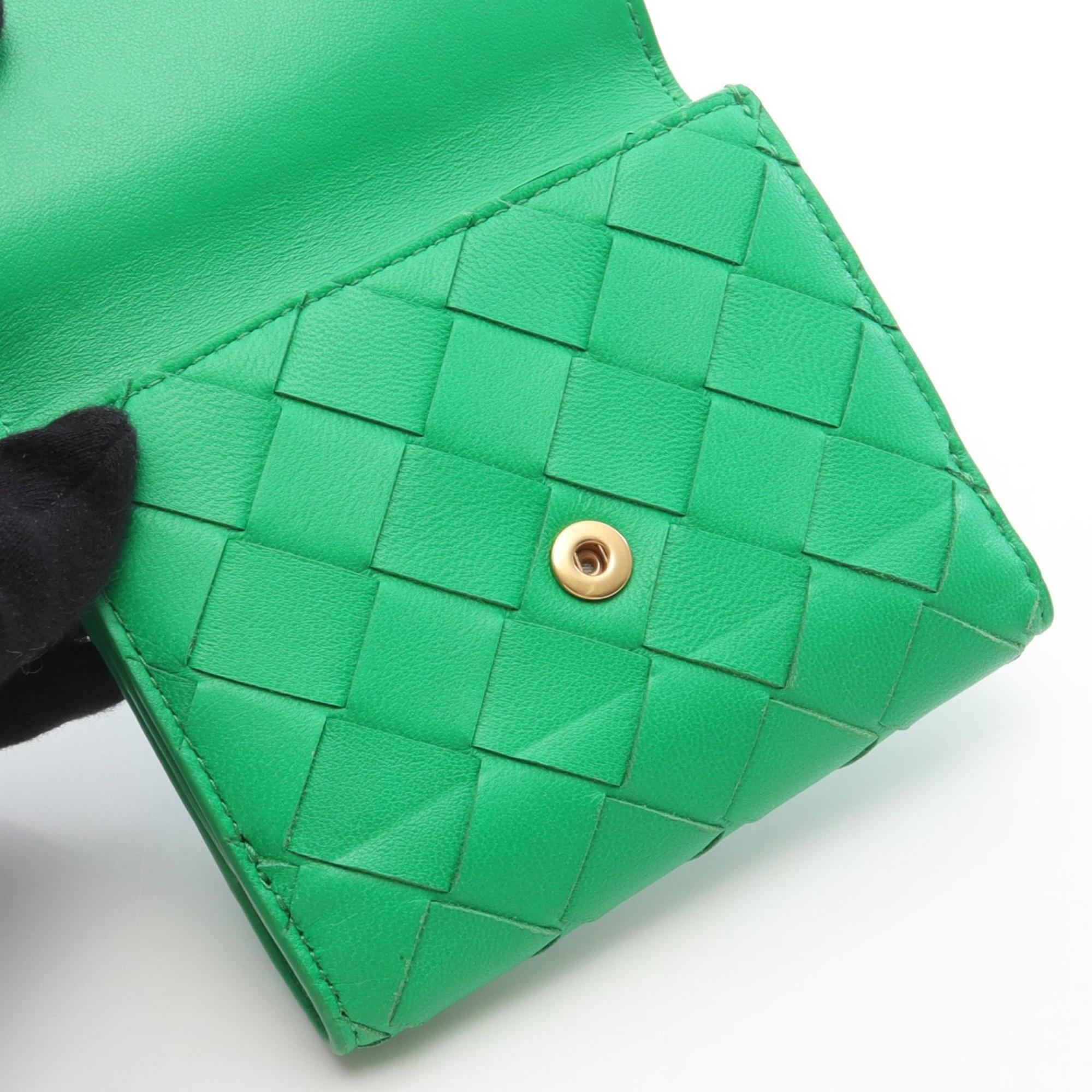 Bottega Veneta Green Leather Coin Purse/Coin Case (Pre-Owned)