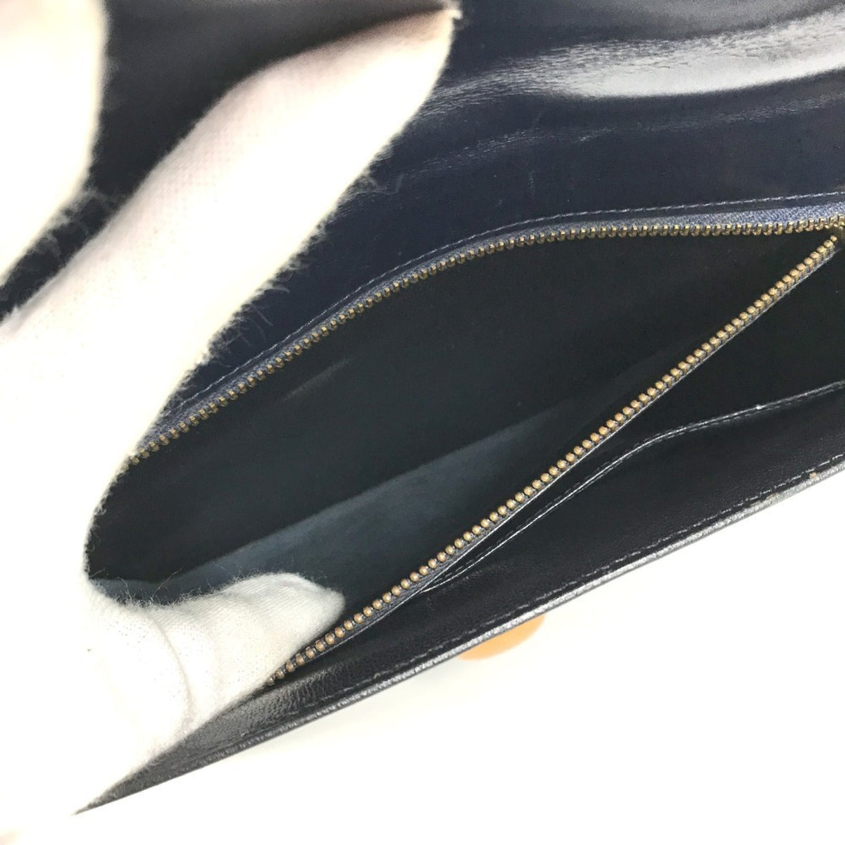 Hermes Navy Leather Shoulder Bag Tote Bag (Pre-Owned)