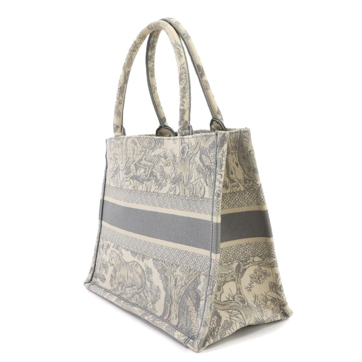Christian Dior Gray Canvas Handbag Tote Bag (Pre-Owned)