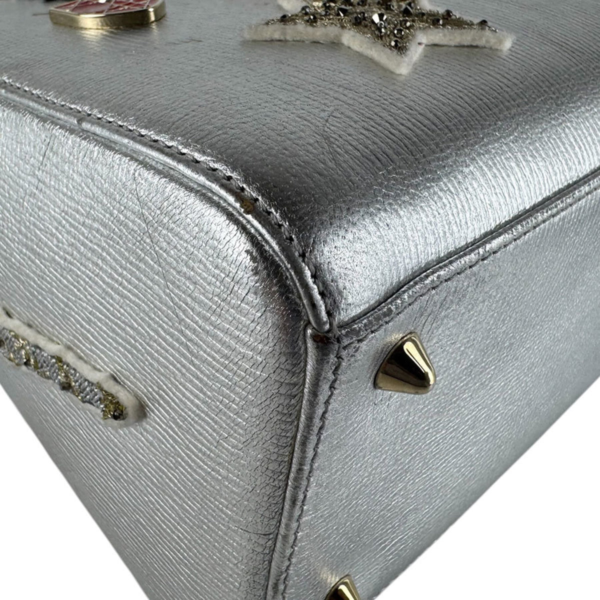 Christian Dior Multi-Color Silver Leather Handbag Shoulder Bag (Pre-Owned)
