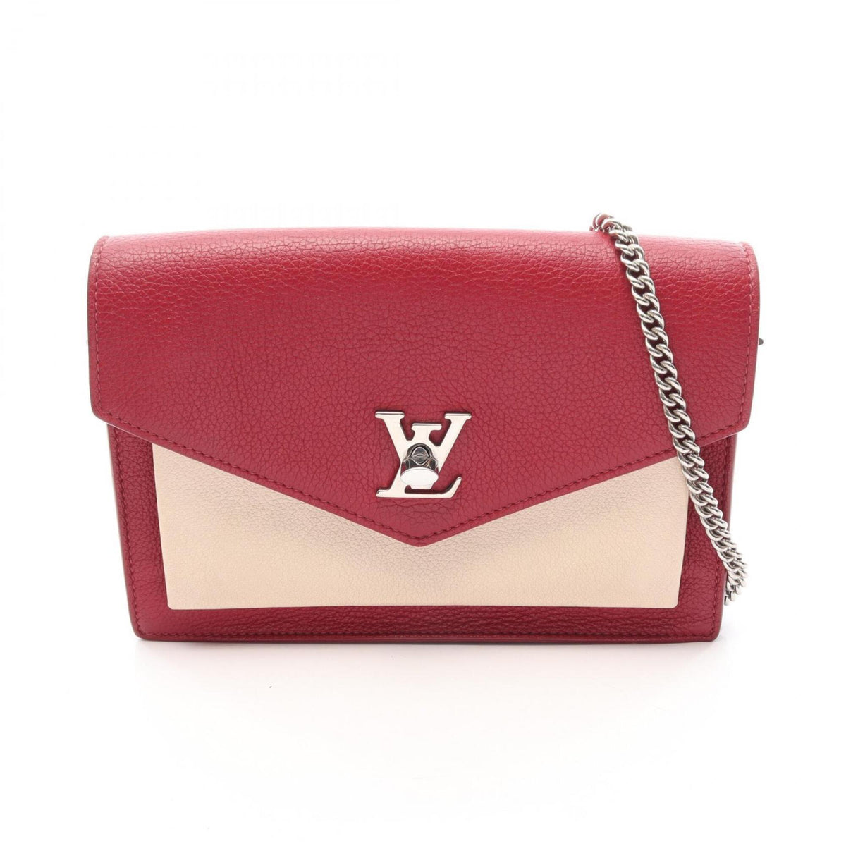 Louis Vuitton Beige Bordeaux Gray Leather Handbag Pochette Shoulder Bag (Pre-Owned)