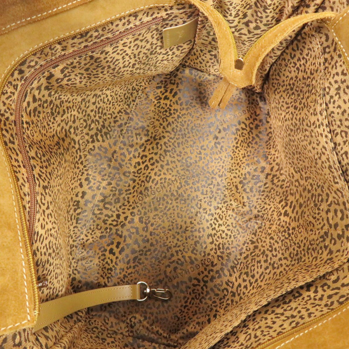 Longchamp Brown Velvet Leather Tote Bag (Pre-Owned)