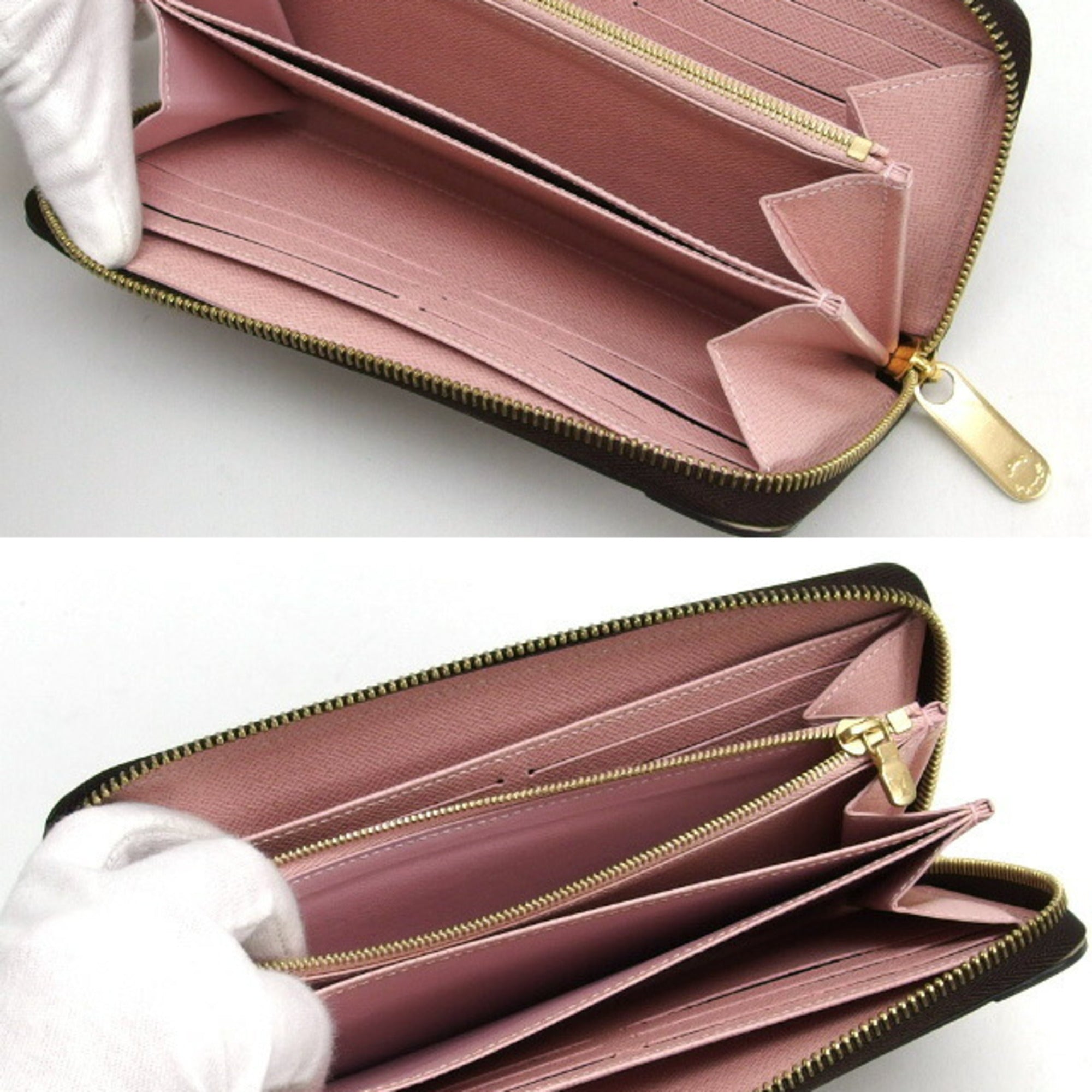 Louis Vuitton Black Rose Ballerine White Monogram Canvas Leather Metal Long Wallet (Bi-Fold) (Pre-Owned)