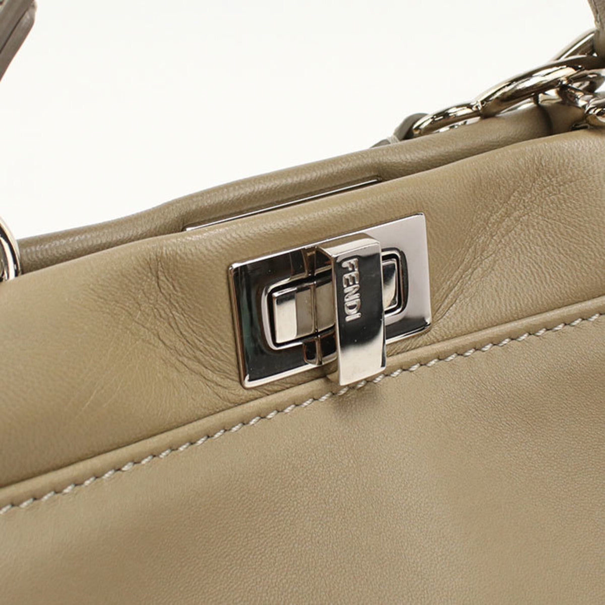 Fendi Beige Leather Handbag (Pre-Owned)
