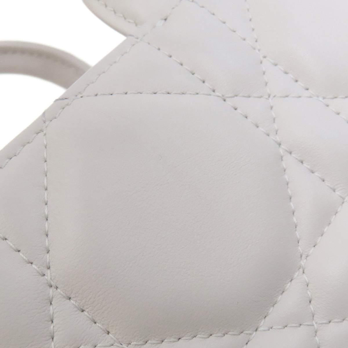 Christian Dior Gray White Leather Handbag (Pre-Owned)