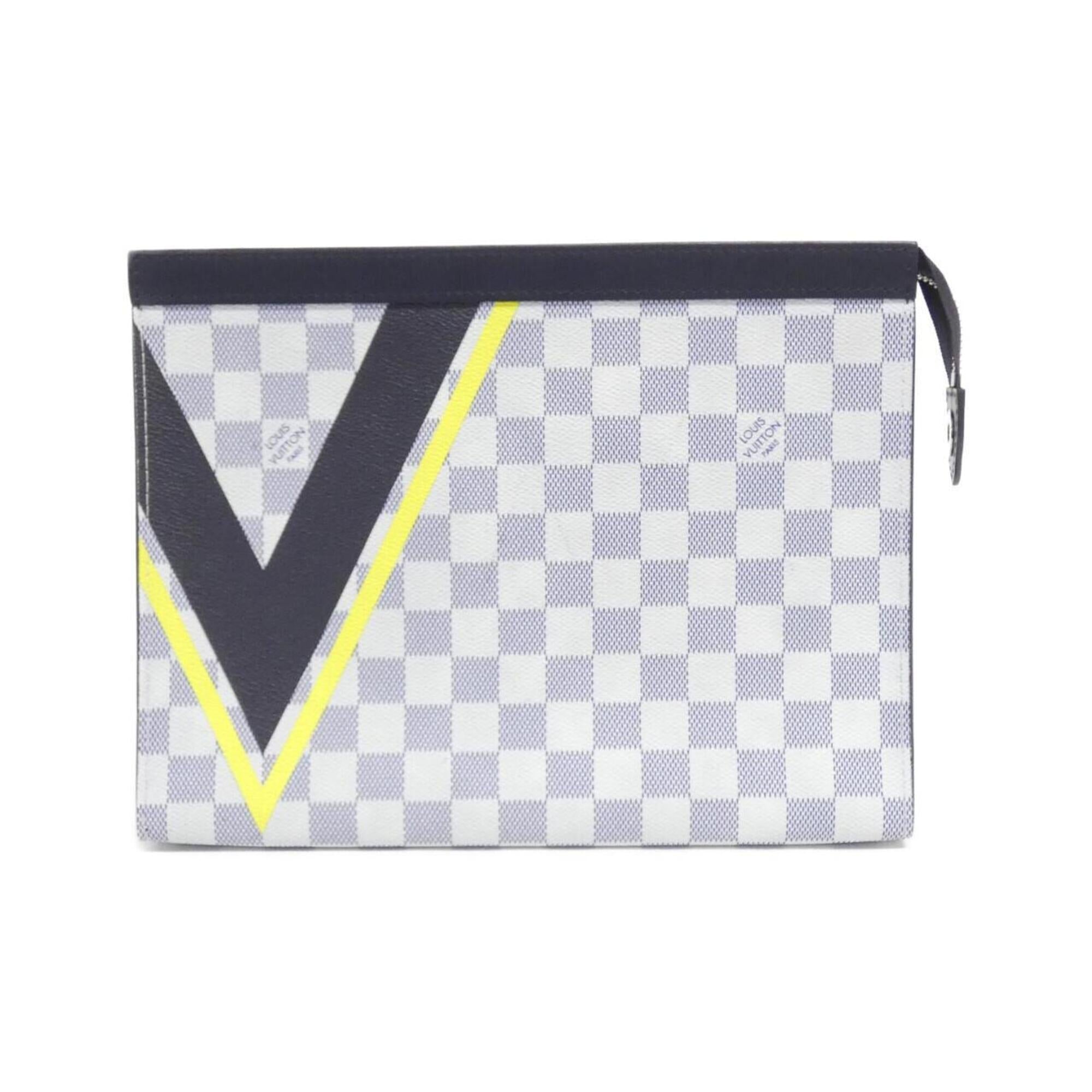 Louis Vuitton Cobalt White Coated Canvas Handbag Pochette (Pre-Owned)