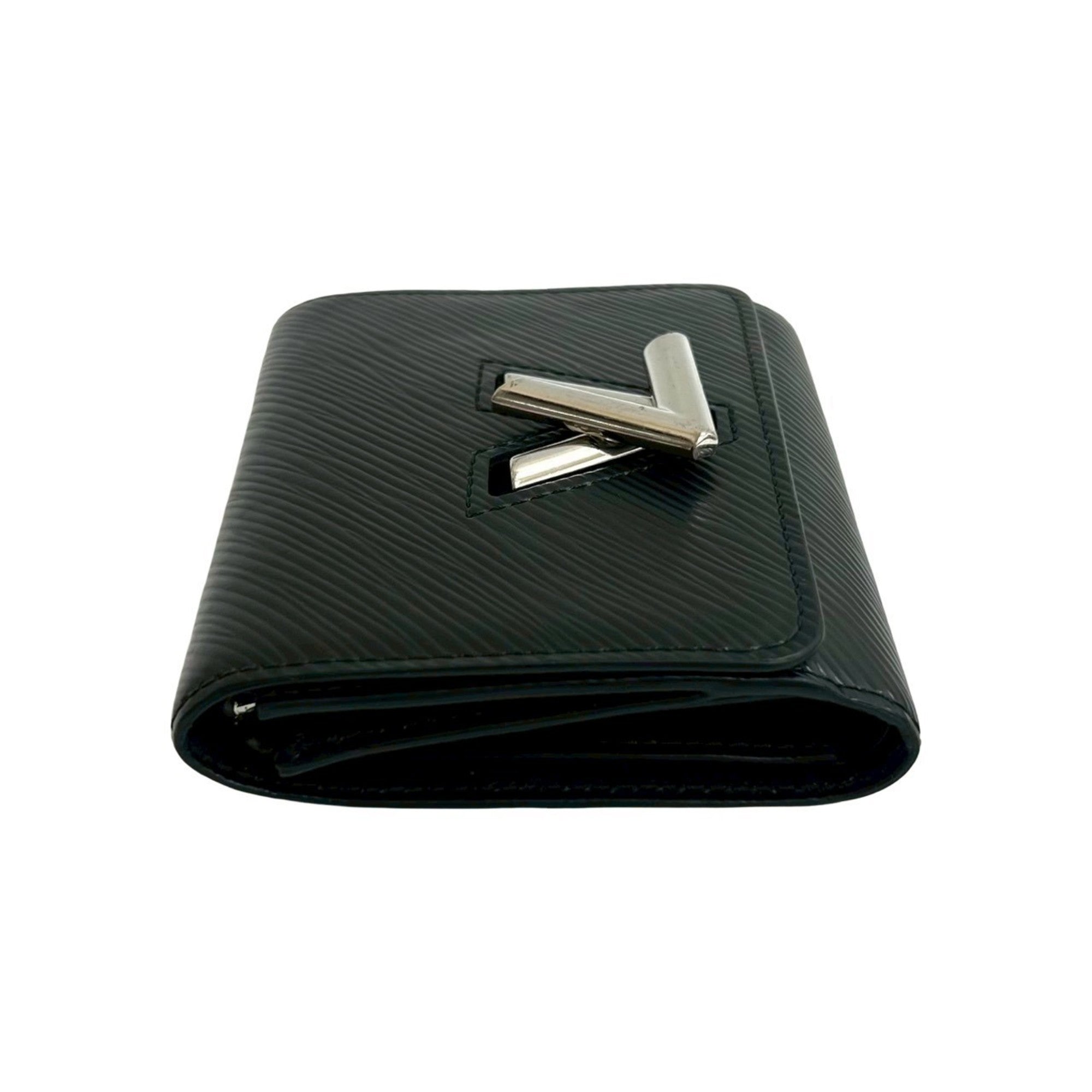 Louis Vuitton Black Leather Wallet (Tri-Fold) (Pre-Owned)