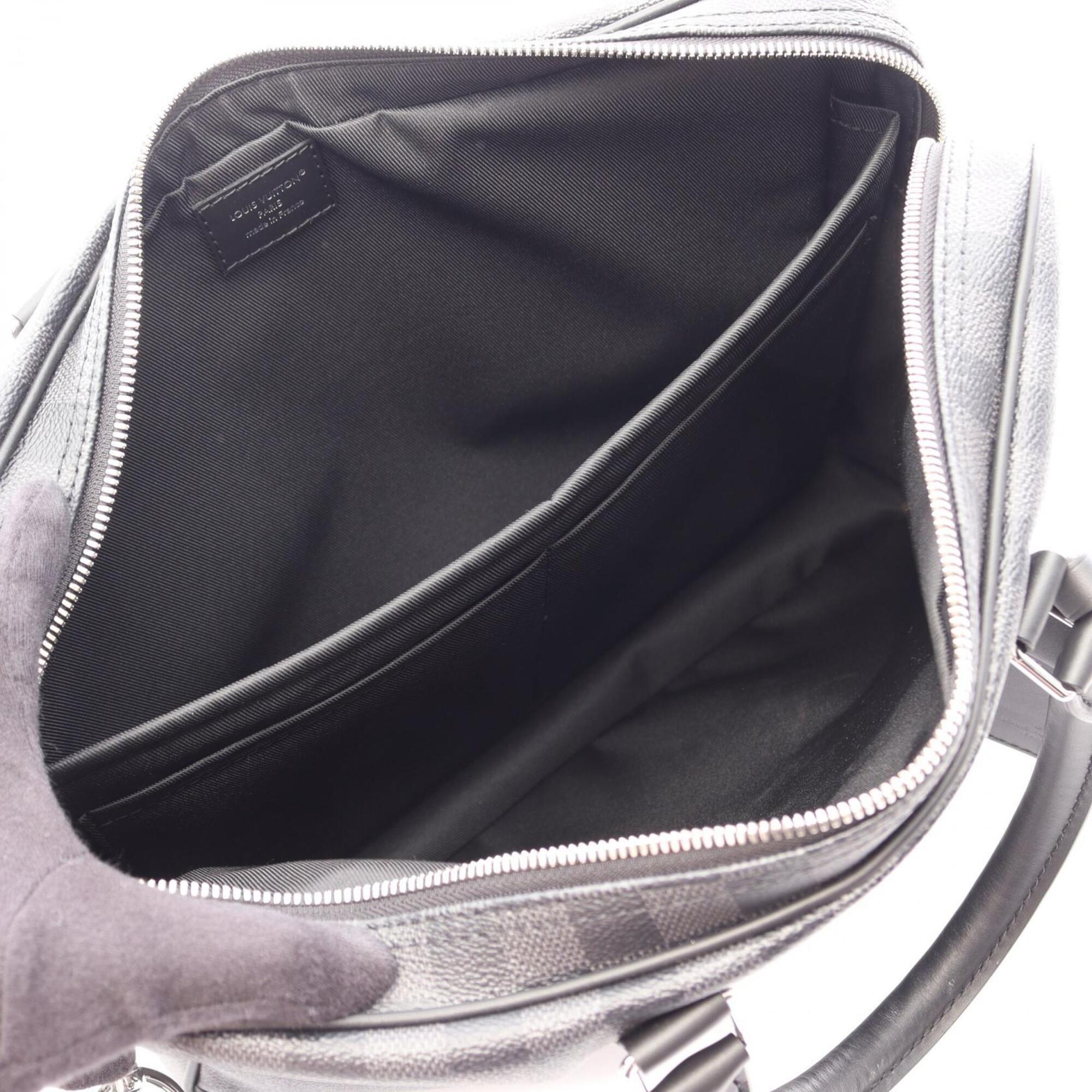 Louis Vuitton Black Pvc Leather Briefcase Handbag (Pre-Owned)