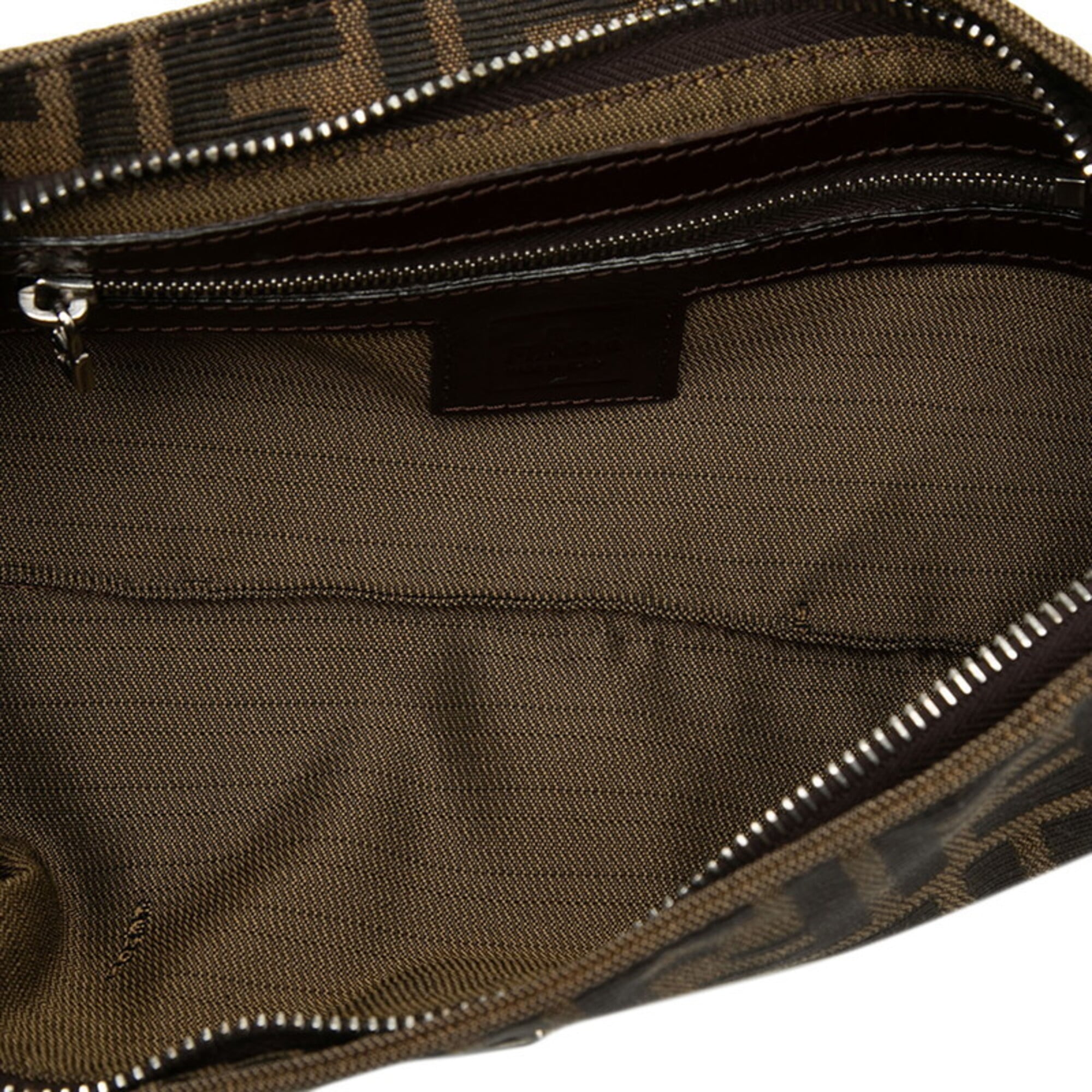 Fendi Brown Canvas Leather Shoulder Bag (Pre-Owned)