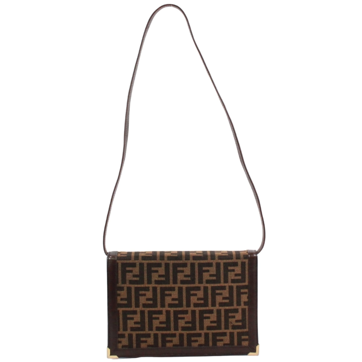 Fendi Brown Canvas Leather Shoulder Bag (Pre-Owned)