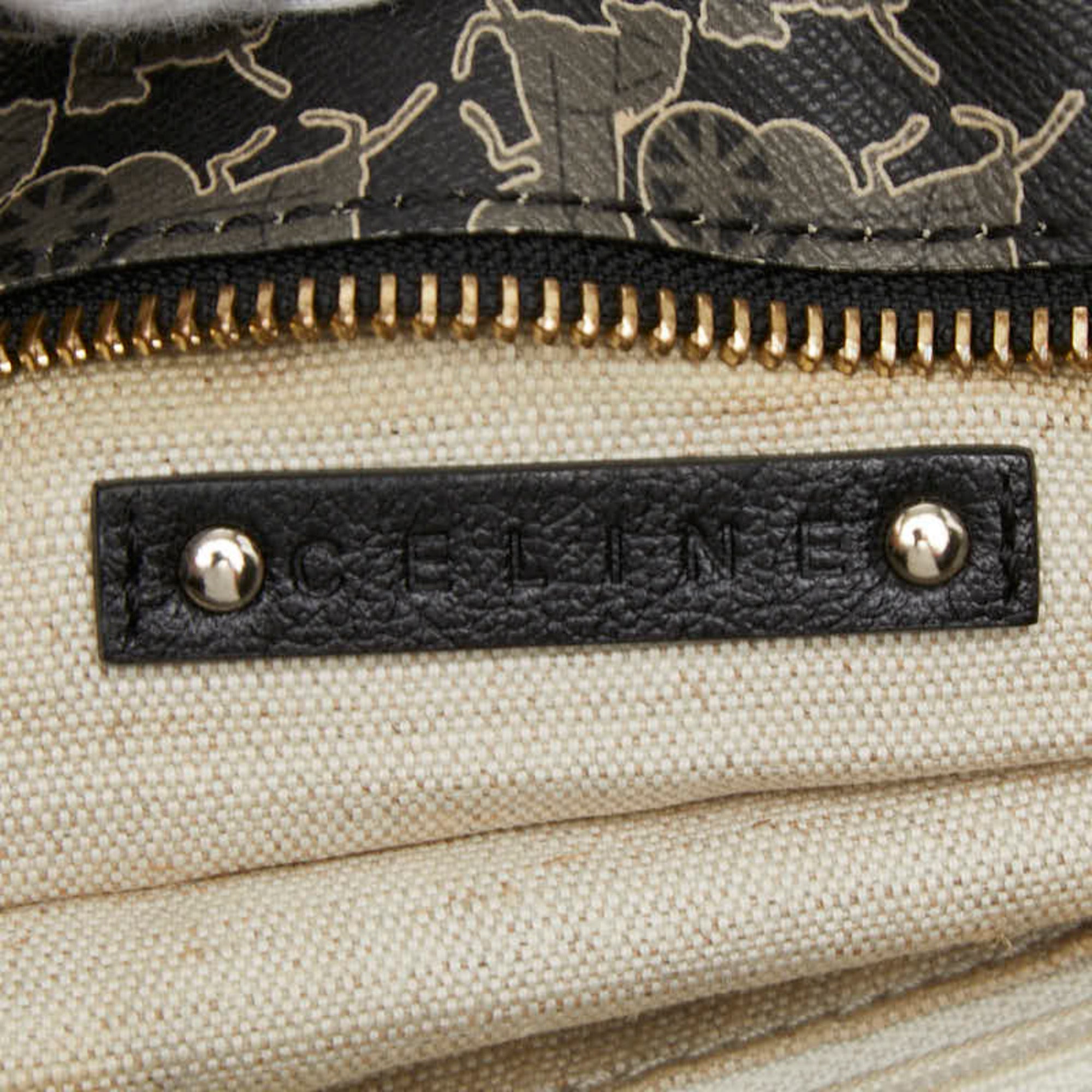 Celine Bittersweet Black Gray Pvc Leather Handbag (Pre-Owned)