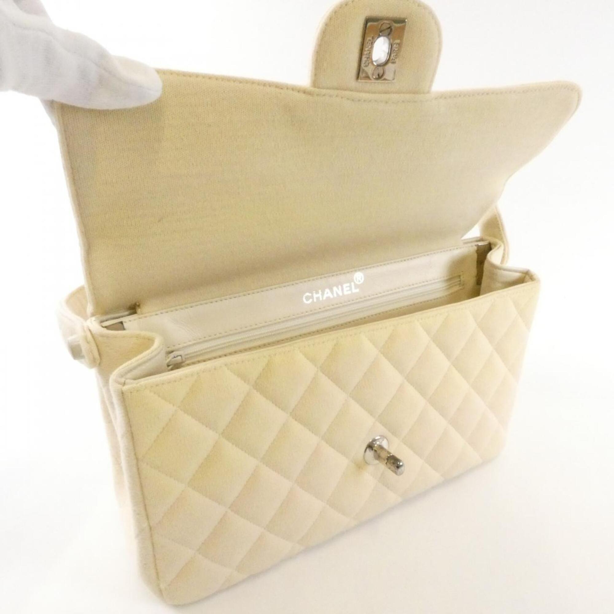 Chanel Ivory Canvas Handbag (Pre-Owned)
