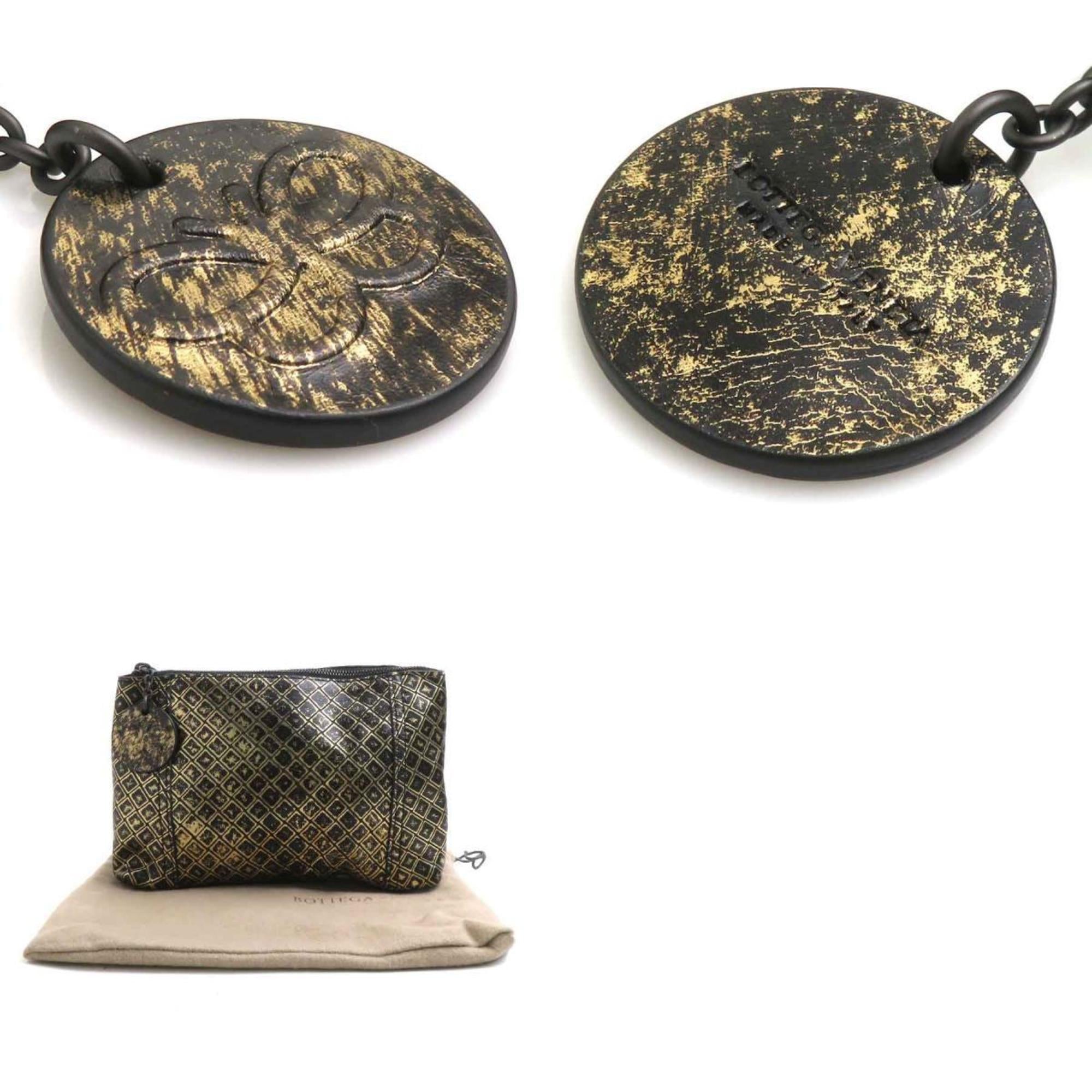 Bottega Veneta Black Gold Leather Pouch (Pre-Owned)