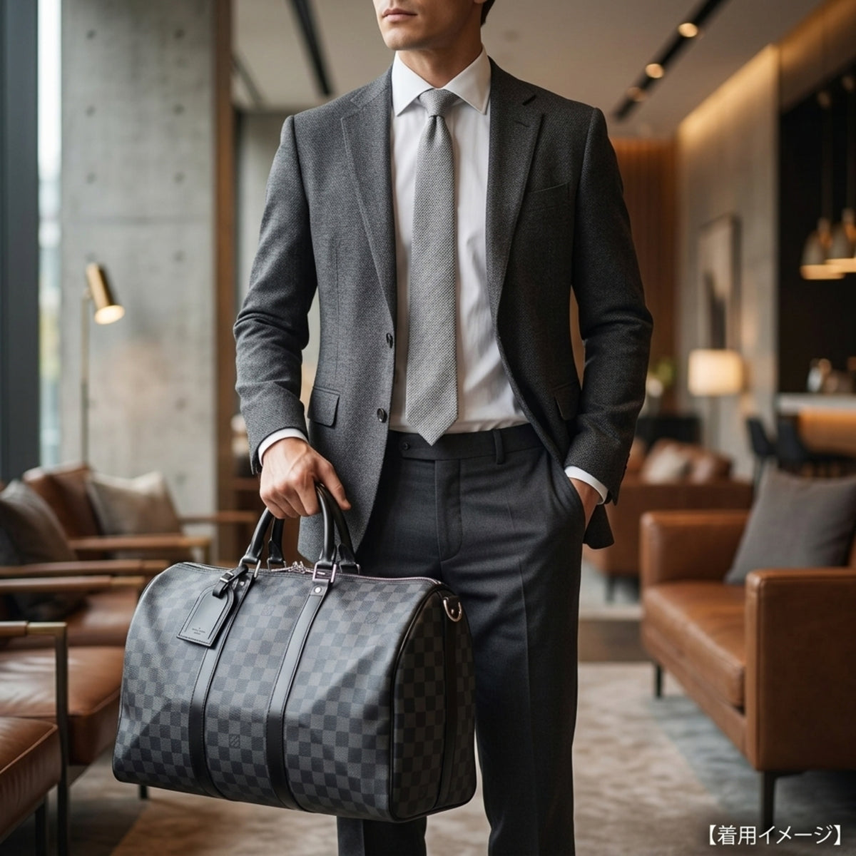 Louis Vuitton Damier Graphite Black Gray Damier Graphite Boston Bag (Pre-Owned)