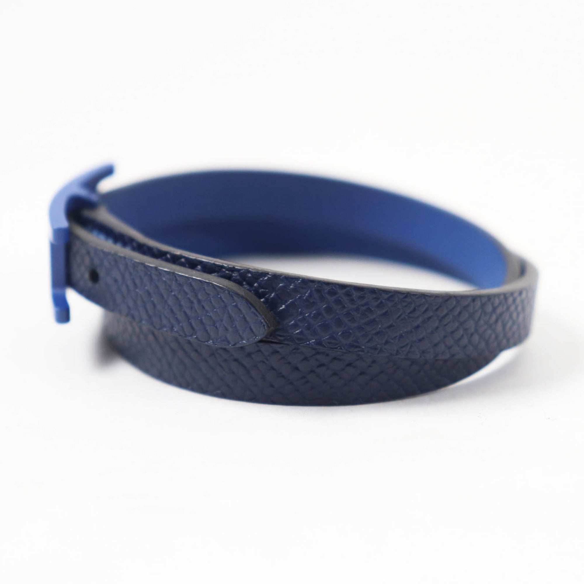 Hermes Blue Navy Leather Charm Bracelet (Pre-Owned)