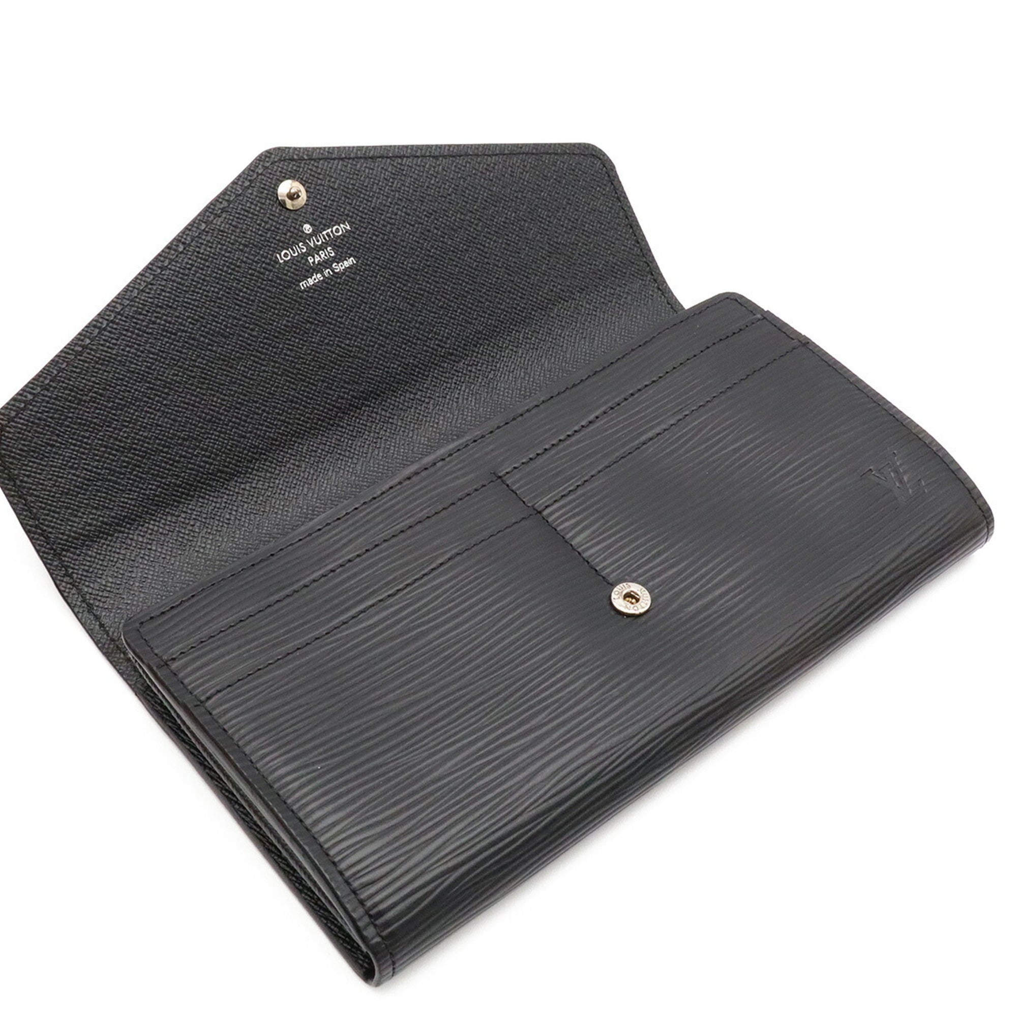 Louis Vuitton Black Noir Epi Leather Long Wallet (Bi-Fold) (Pre-Owned)