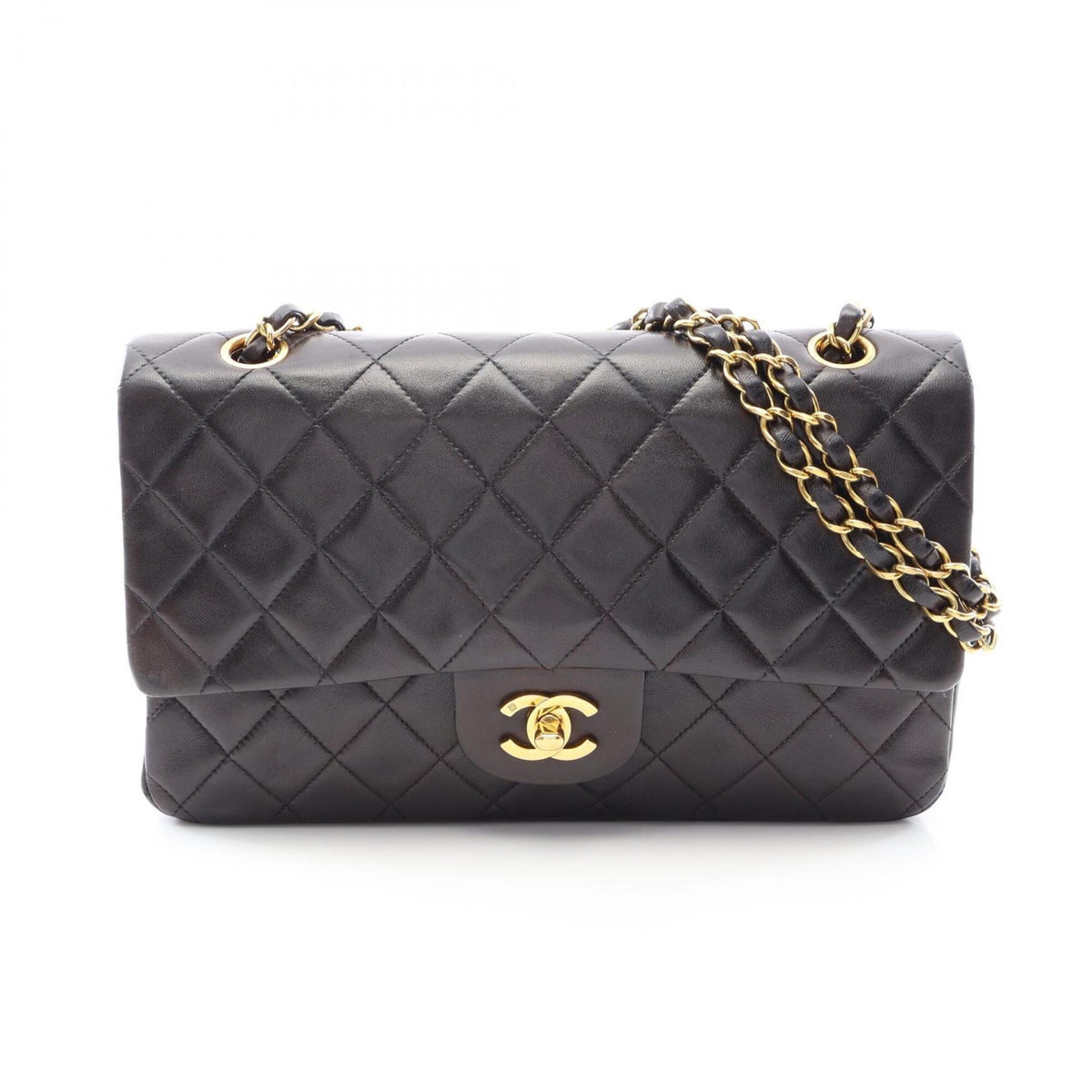 Chanel Black Leather Handbag Shoulder Bag (Pre-Owned)