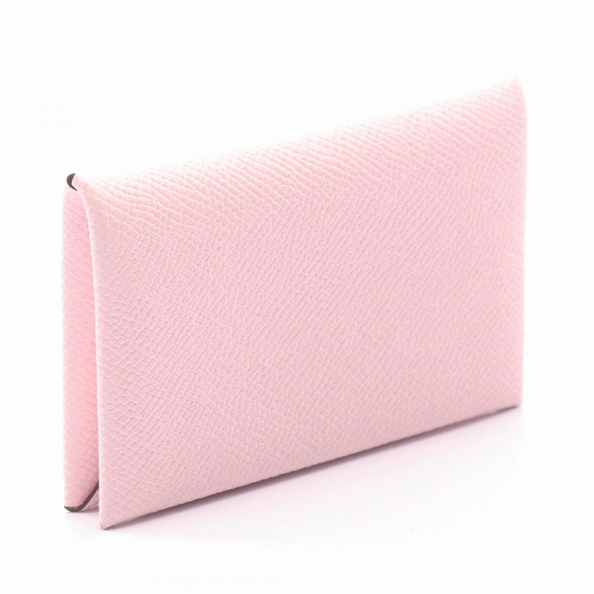 Hermes Pink Rose Eglantine Epsom Leather Coin Purse/Coin Case (Pre-Owned)