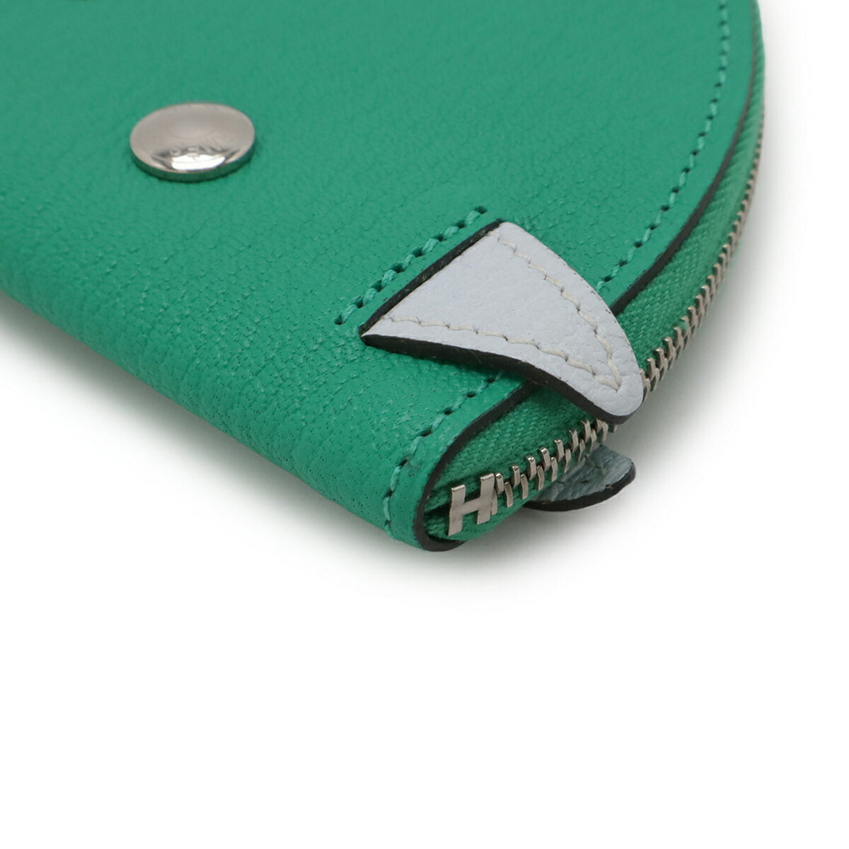 Hermes Green Mint Green Chevre Leather Coin Purse/Coin Case (Pre-Owned)