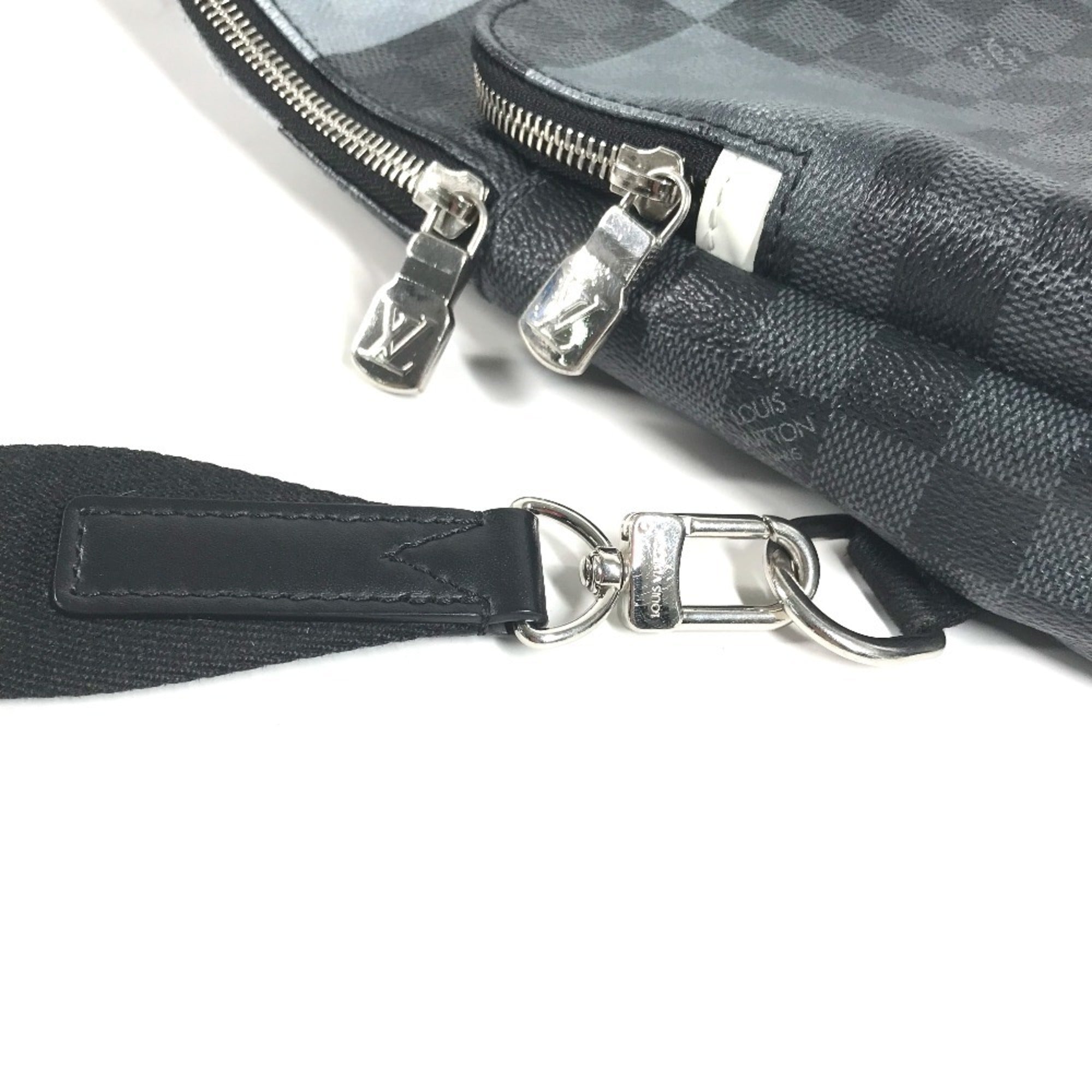 Louis Vuitton Black Galle Gray Canvas Shoulder Bag Sling Bag (Pre-Owned)