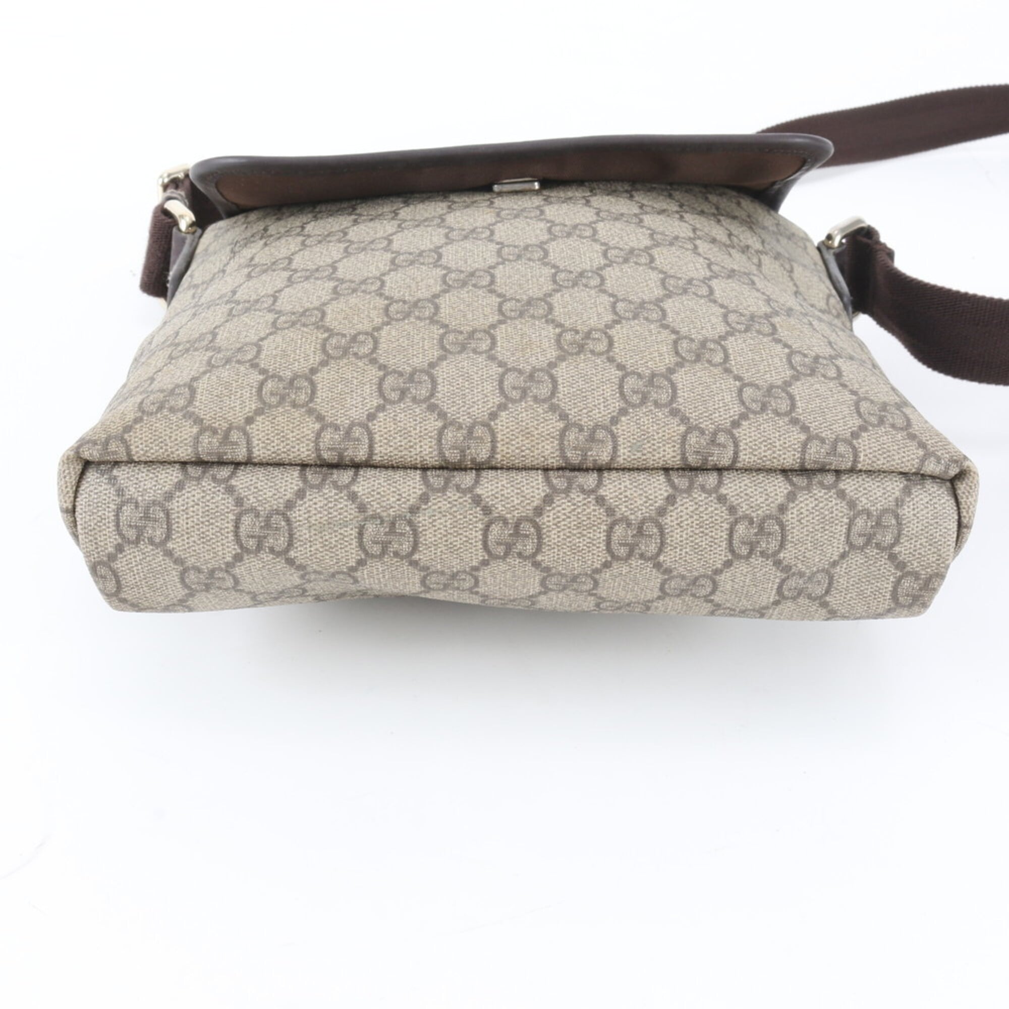 Gucci Beige Gg Supreme Leather Messenger Bag Shoulder Bag (Pre-Owned)