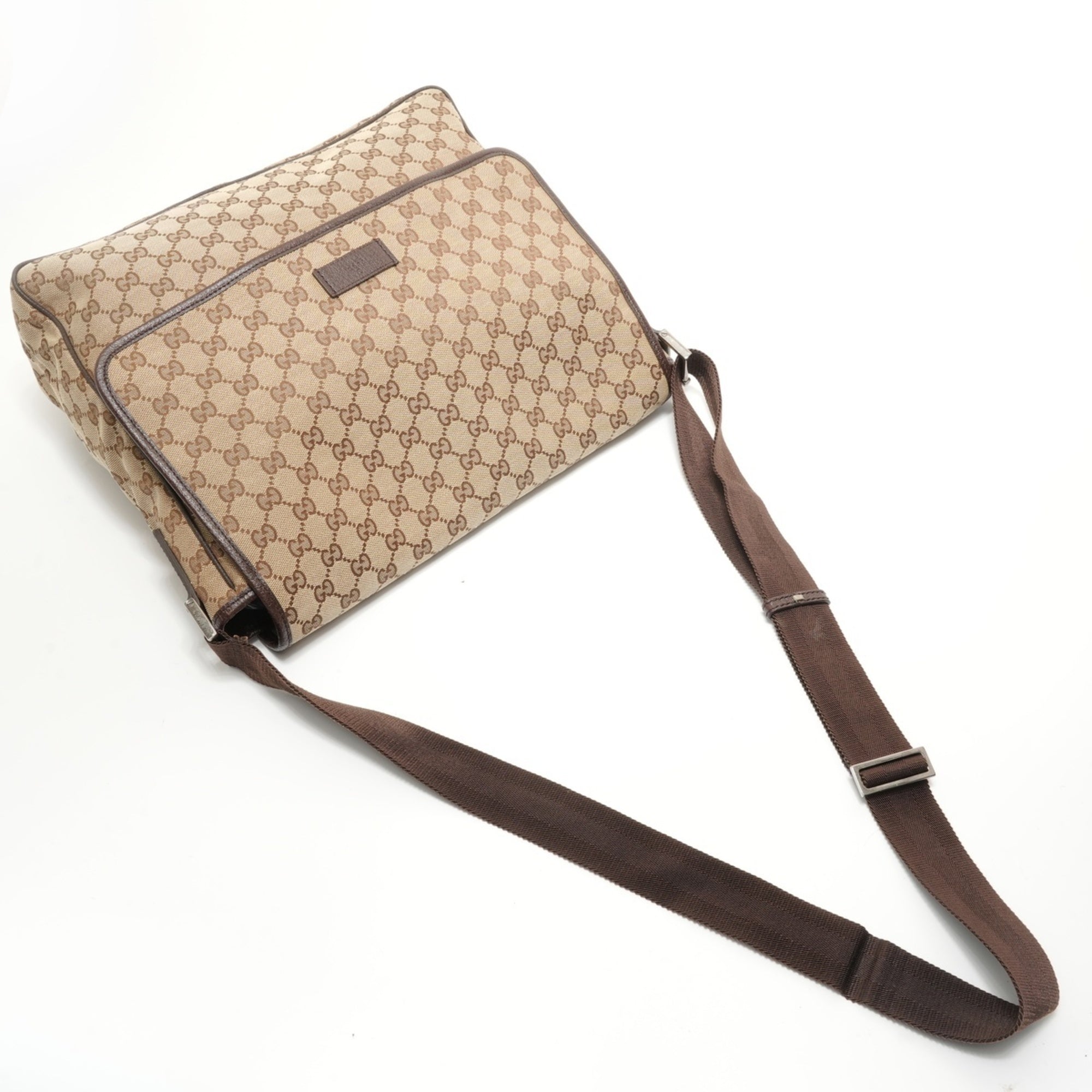 Gucci Gg Canvas Beige Gg Canvas Shoulder Bag (Pre-Owned)