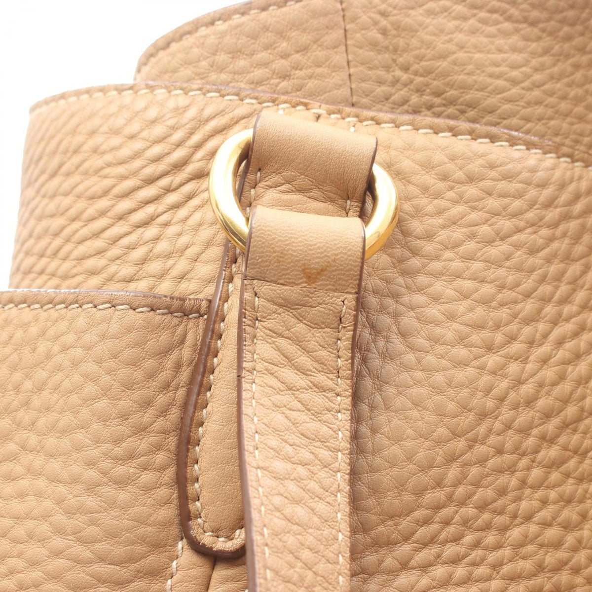 Prada Beige Leather Handbag Tote Bag (Pre-Owned)