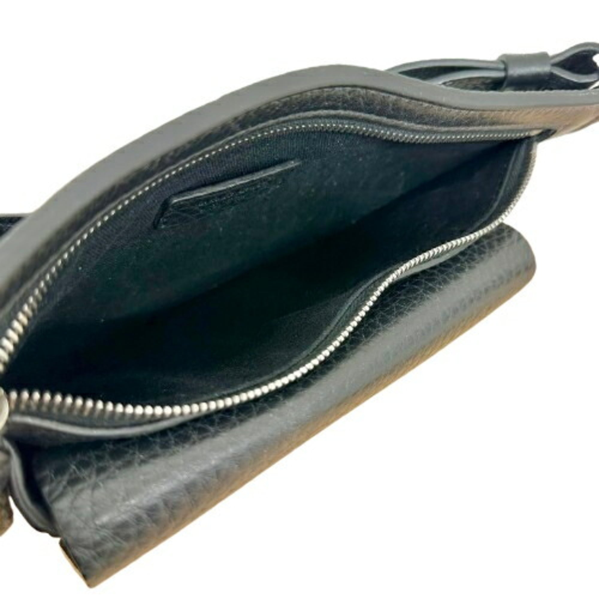 Giorgio Armani Black Leather Shoulder Bag Sling Bag (Pre-Owned)