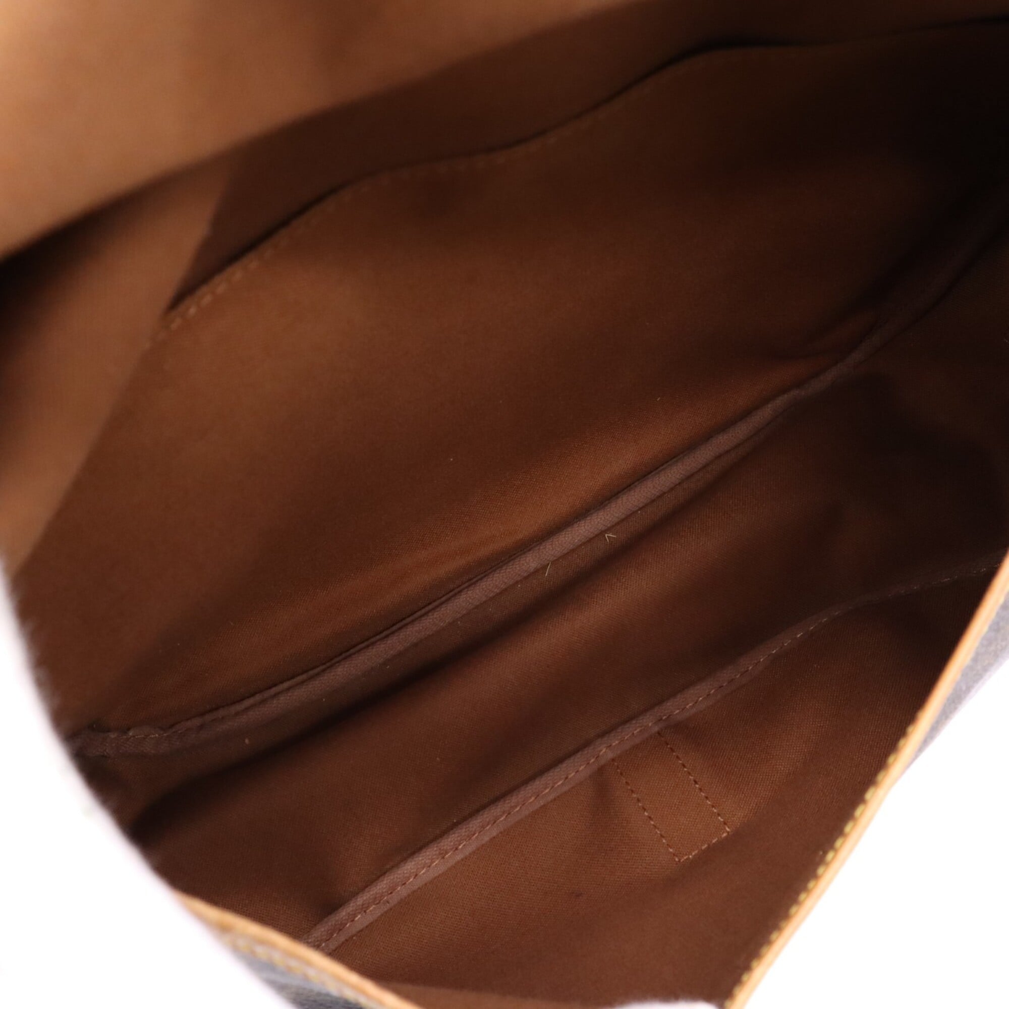 Louis Vuitton Monogram Beige Brown Coated Canvas Leather Shoulder Bag (Pre-Owned)