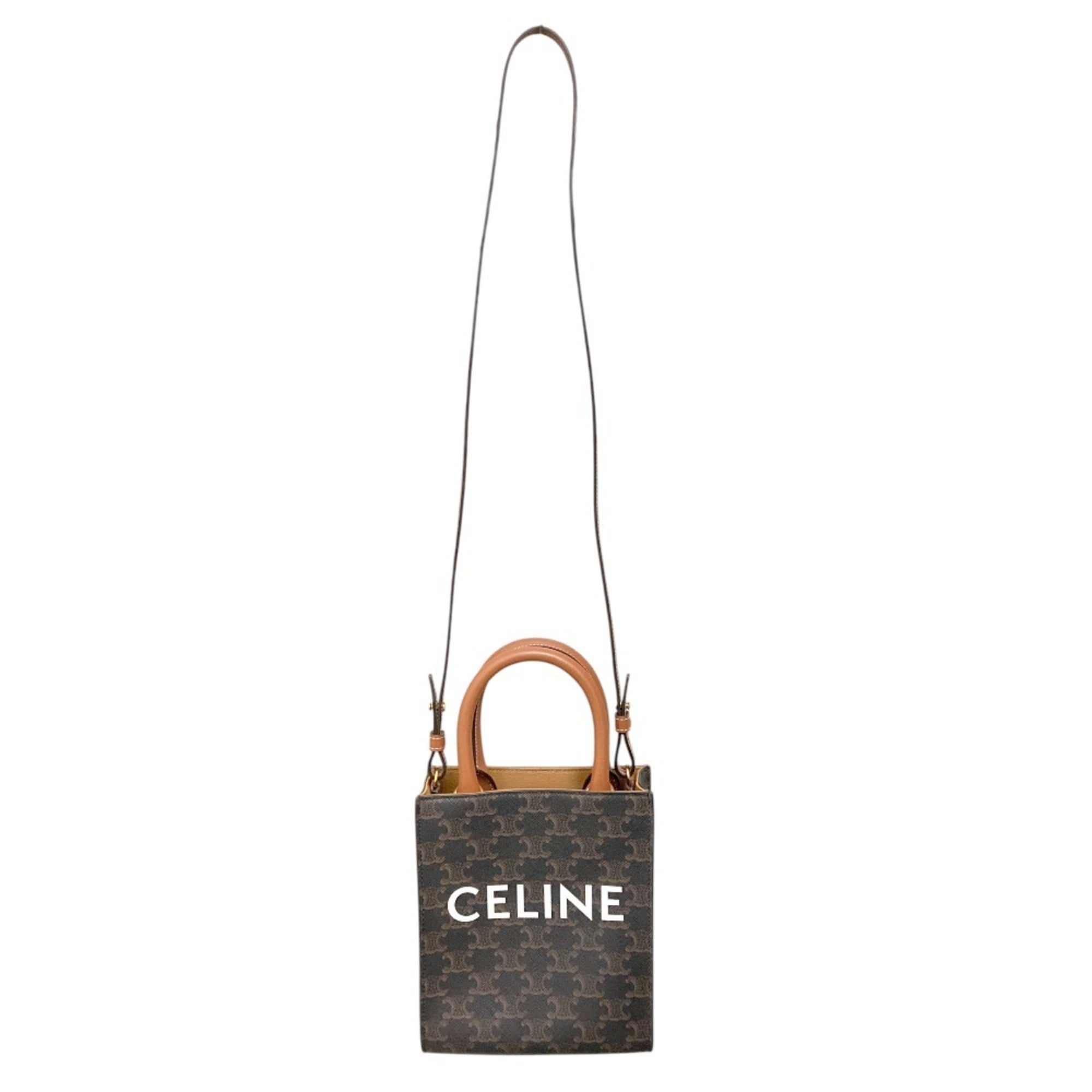 Celine Black Brown Canvas Shoulder Bag (Pre-Owned)
