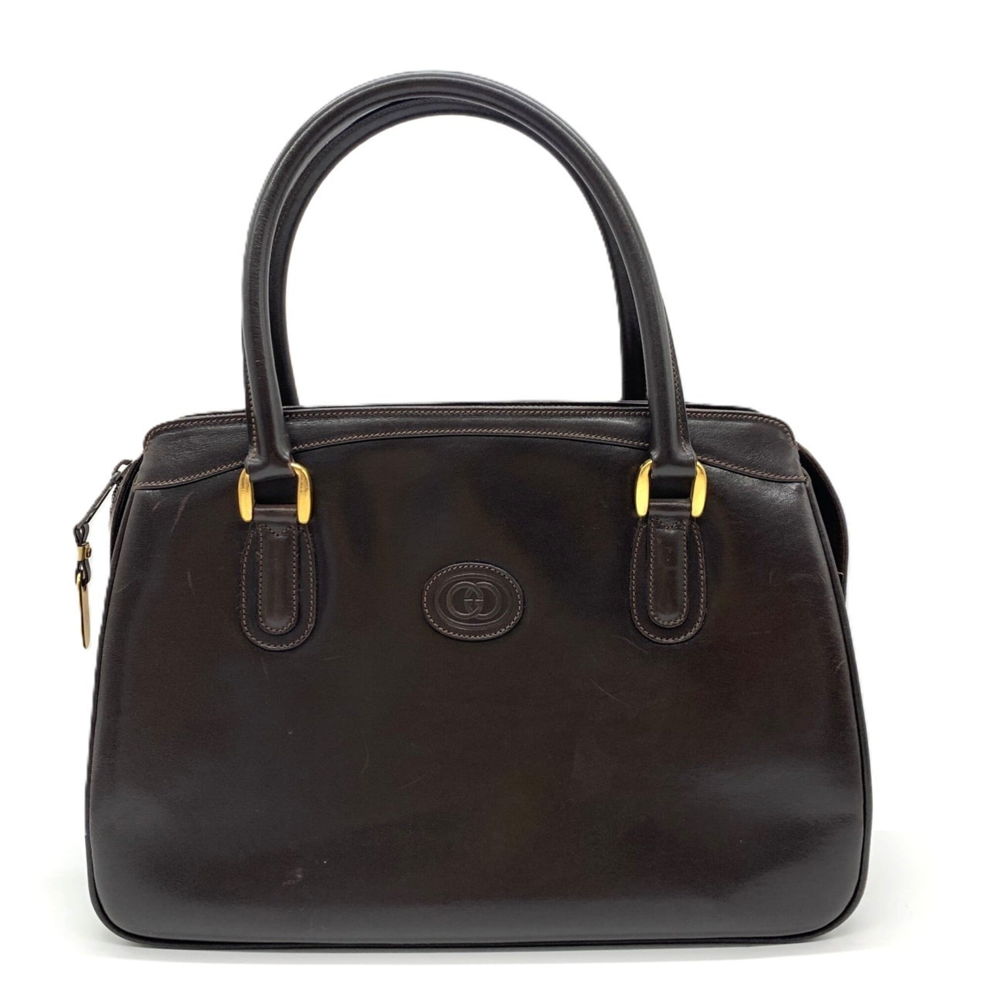Gucci Dark Brown Leather Handbag (Pre-Owned)