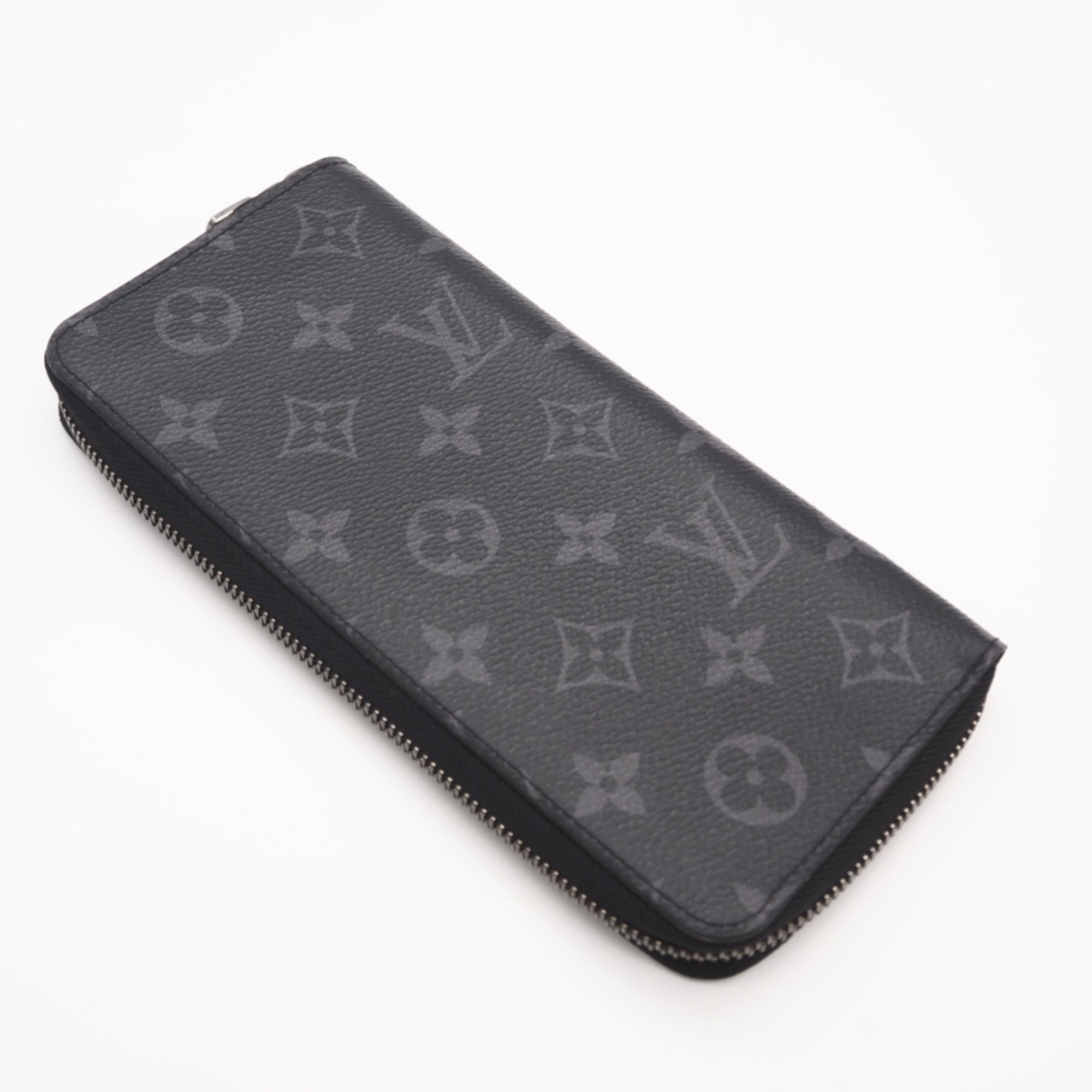 Louis Vuitton Black Gray Coated Canvas Leather Long Wallet (Bi-Fold) (Pre-Owned)