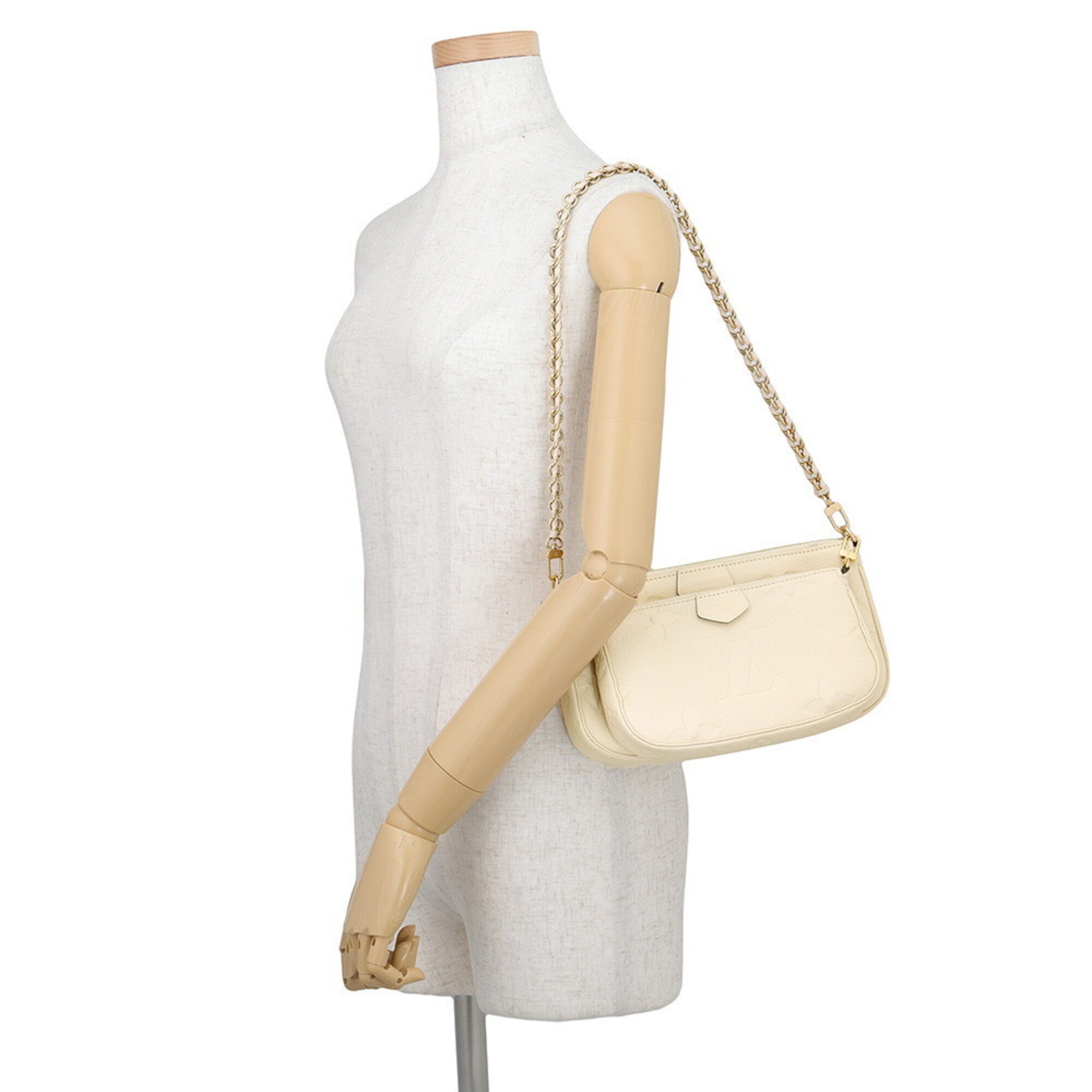 Louis Vuitton Cream Monogram Empreinte Pochette Shoulder Bag (Pre-Owned)