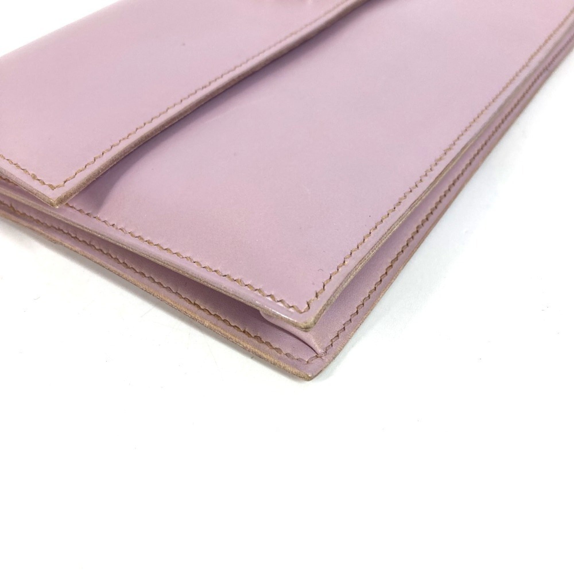 Hermes Pink Purple Leather Clutch Bag Handbag Pouch (Pre-Owned)