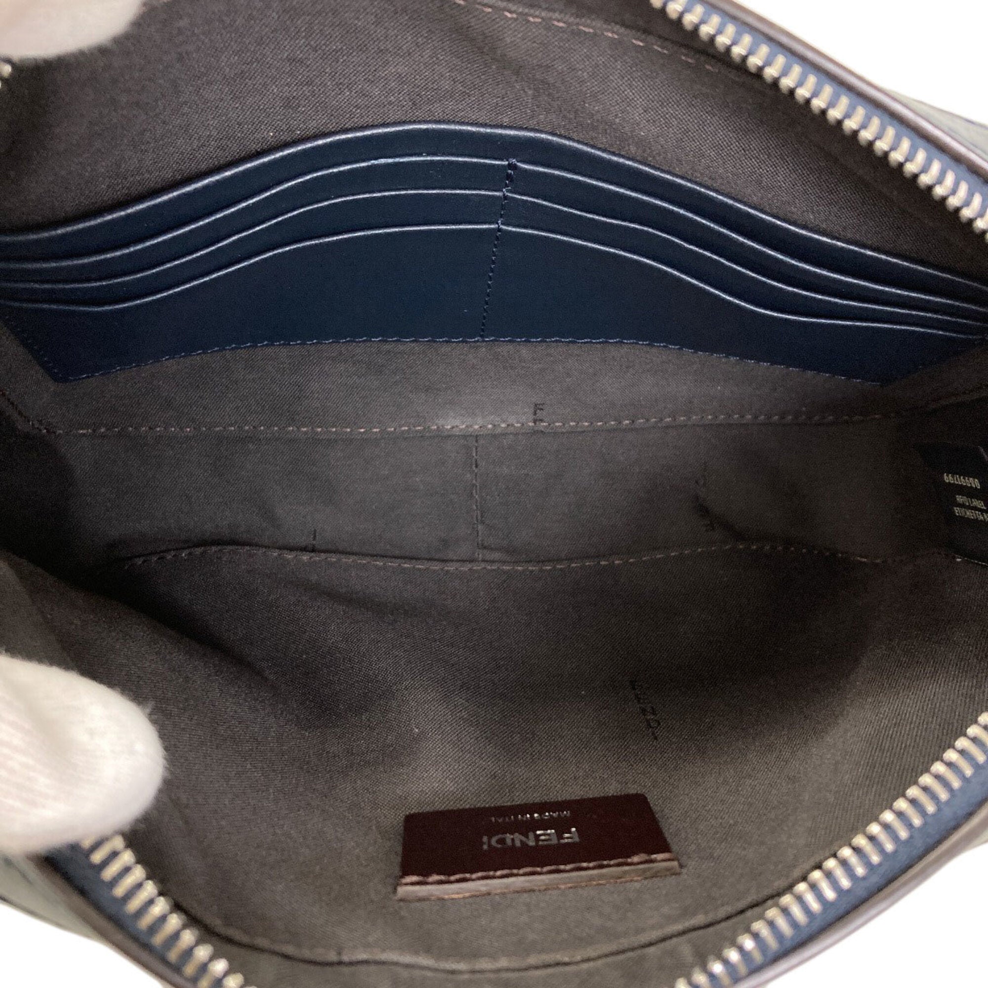 Fendi Navy Leather Shoulder Bag (Pre-Owned)