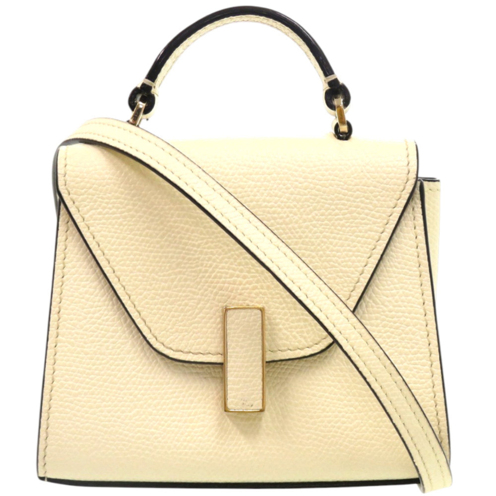 Valextra Black White Leather Shoulder Bag (Pre-Owned)