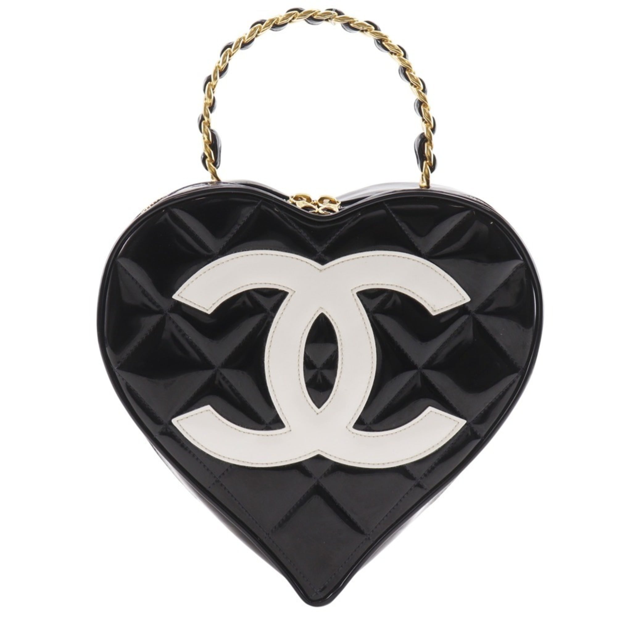 Chanel Black Patent Leather Leather Handbag (Pre-Owned)