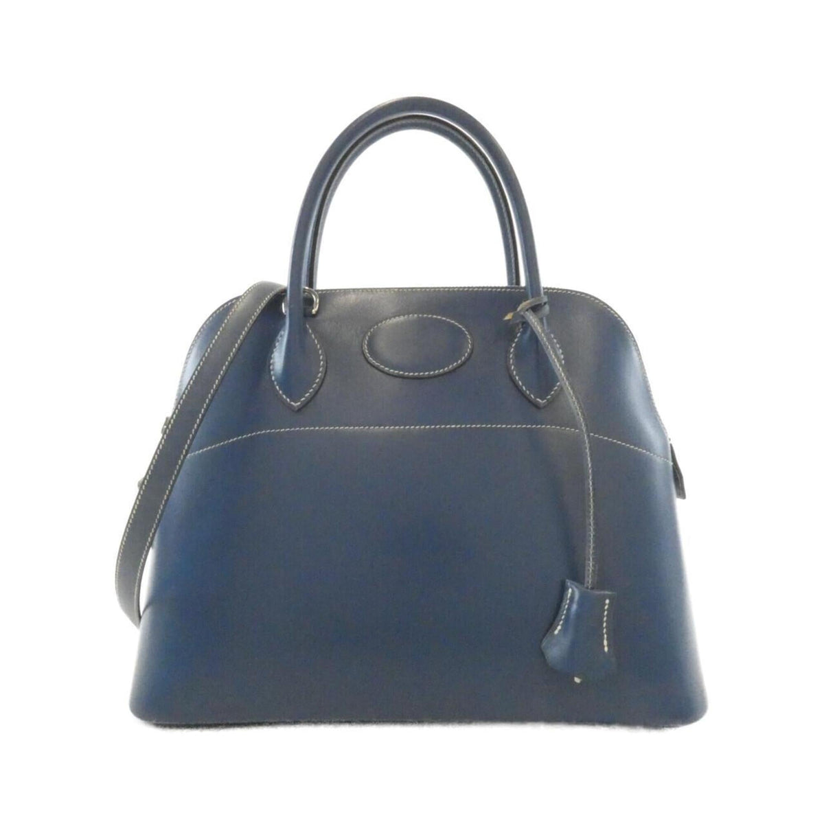 Hermes Blue Box Calf Leather Handbag (Pre-Owned)