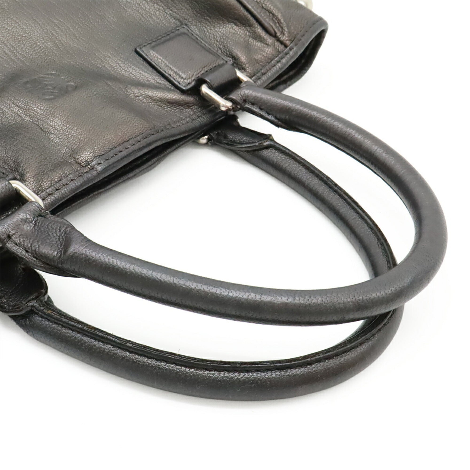 Loewe Gray Leather Handbag Tote Bag (Pre-Owned)