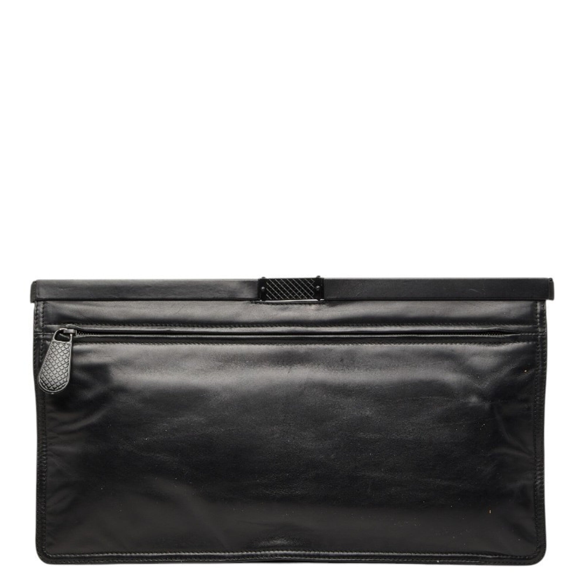 Bottega Veneta Black Leather Clutch Bag (Pre-Owned)