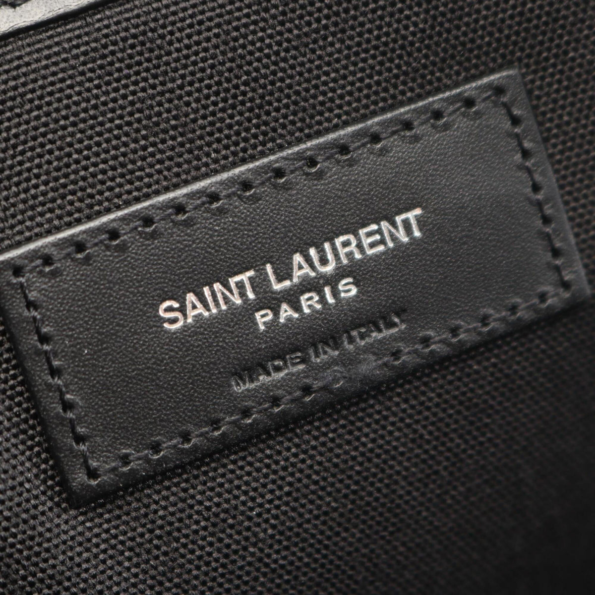 Saint Laurent Black Canvas Leather Backpack Handbag (Pre-Owned)